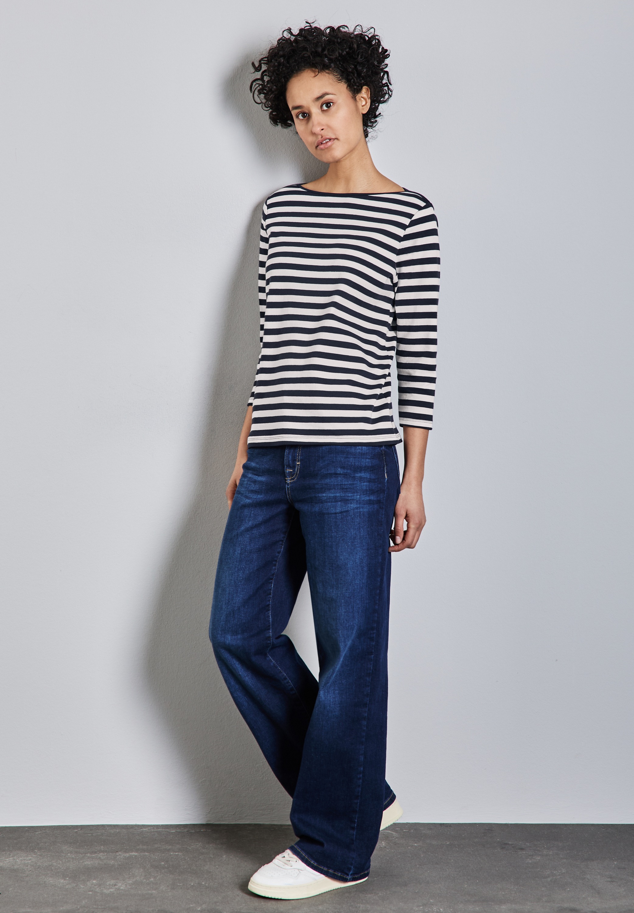 STREET ONE 3/4-Arm-Shirt, aus reiner Baumwolle