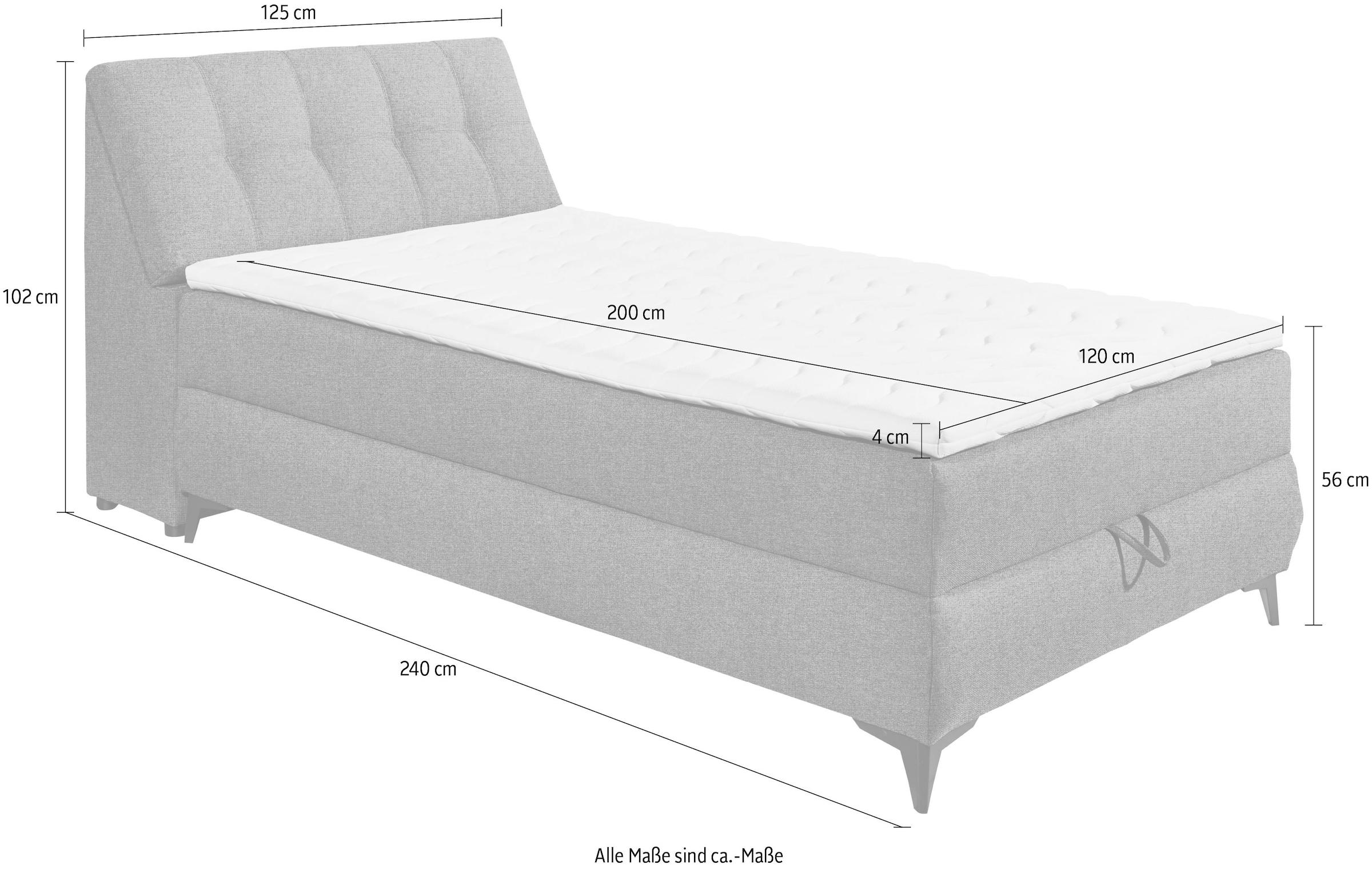 ED EXCITING DESIGN Boxbett »Atlantis«, mit Bettkasten und Stauraum im Kopfteil