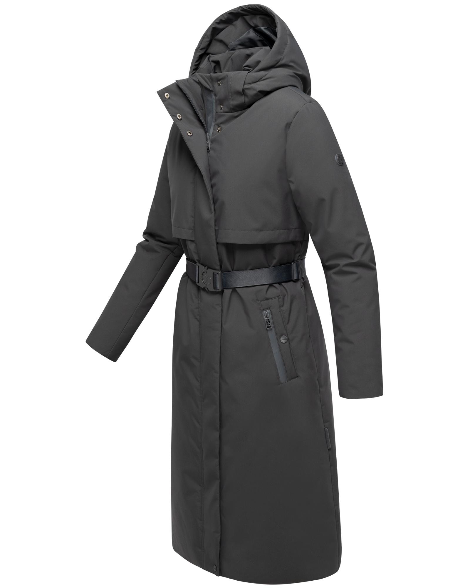 Navahoo Wintermantel »Waldbummler 14«, Wasserdichter Winterparka mit Kapuze und Taillengürtel