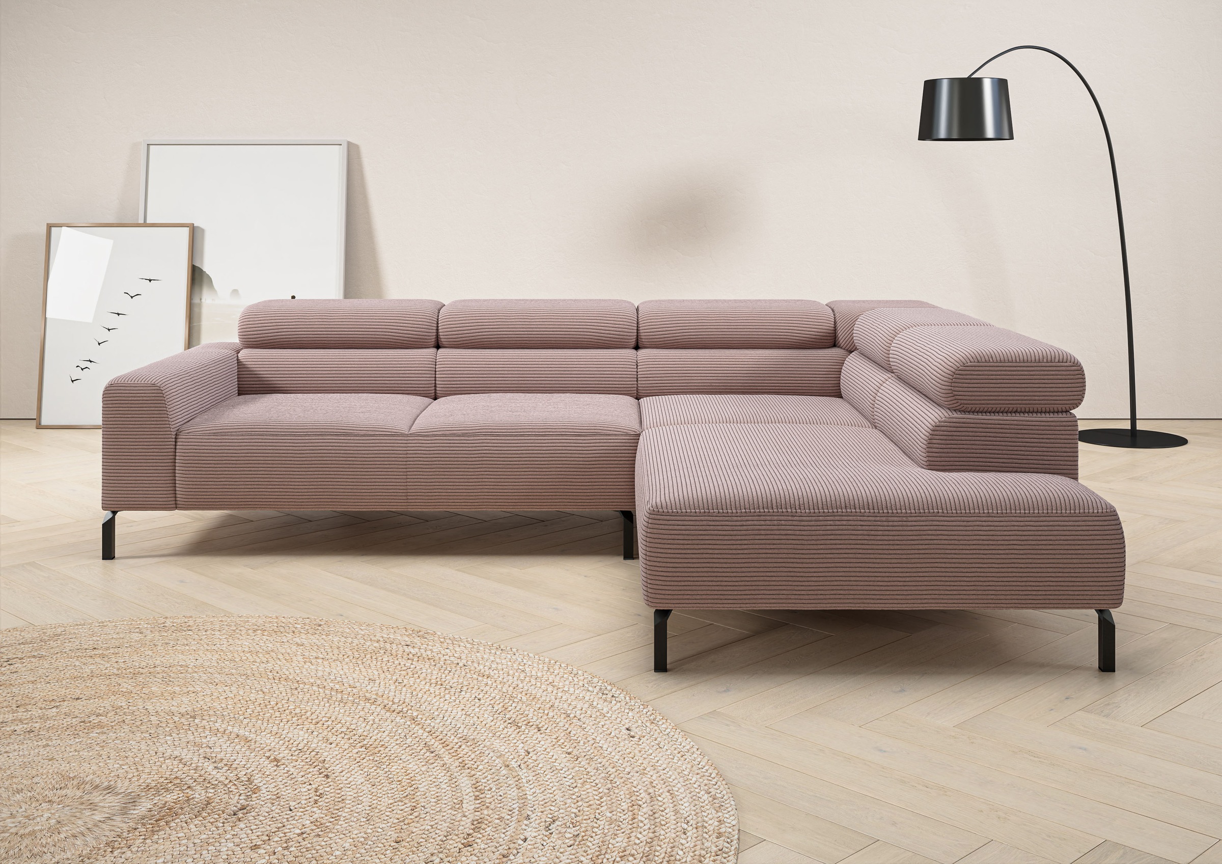 Home affaire Ecksofa "Antonelli, L-Form, inkl. Kopfteilverstellung, Breite günstig online kaufen