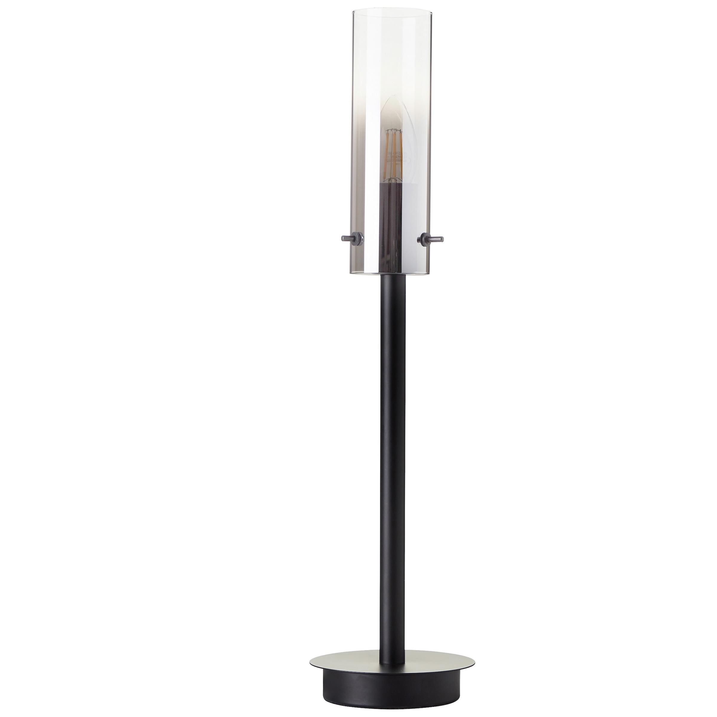 Brilliant Tischleuchte »Glasini«, 1 flammig-flammig, 50 x 12 cm, E14, Metall /Rauchglas, matt schwarz | BAUR