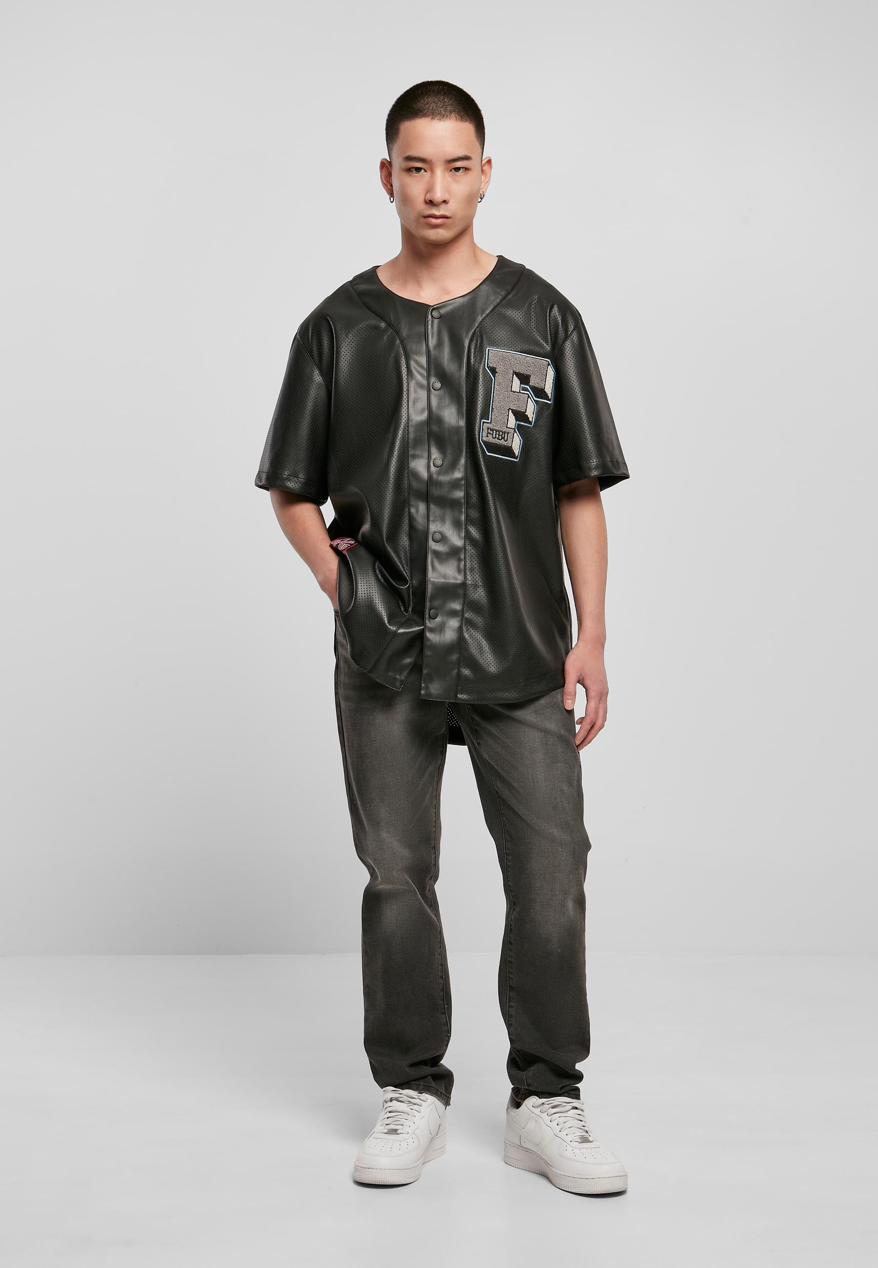 Fubu Langarmhemd »Fubu Herren College Leather Baseball Jersey«, (1 tlg.)