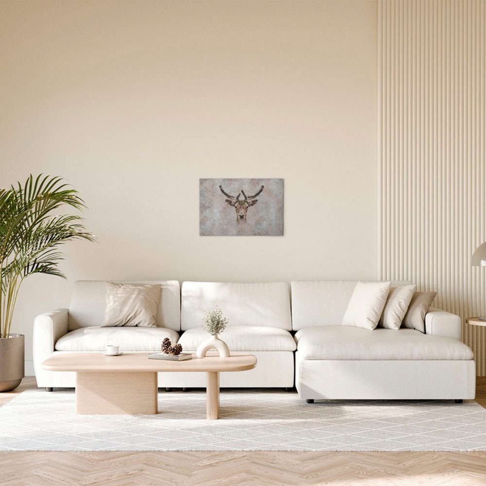 A.S. Création Leinwandbild "Big Three 3 - Wandbild Grau Beige Braun Keilrah günstig online kaufen