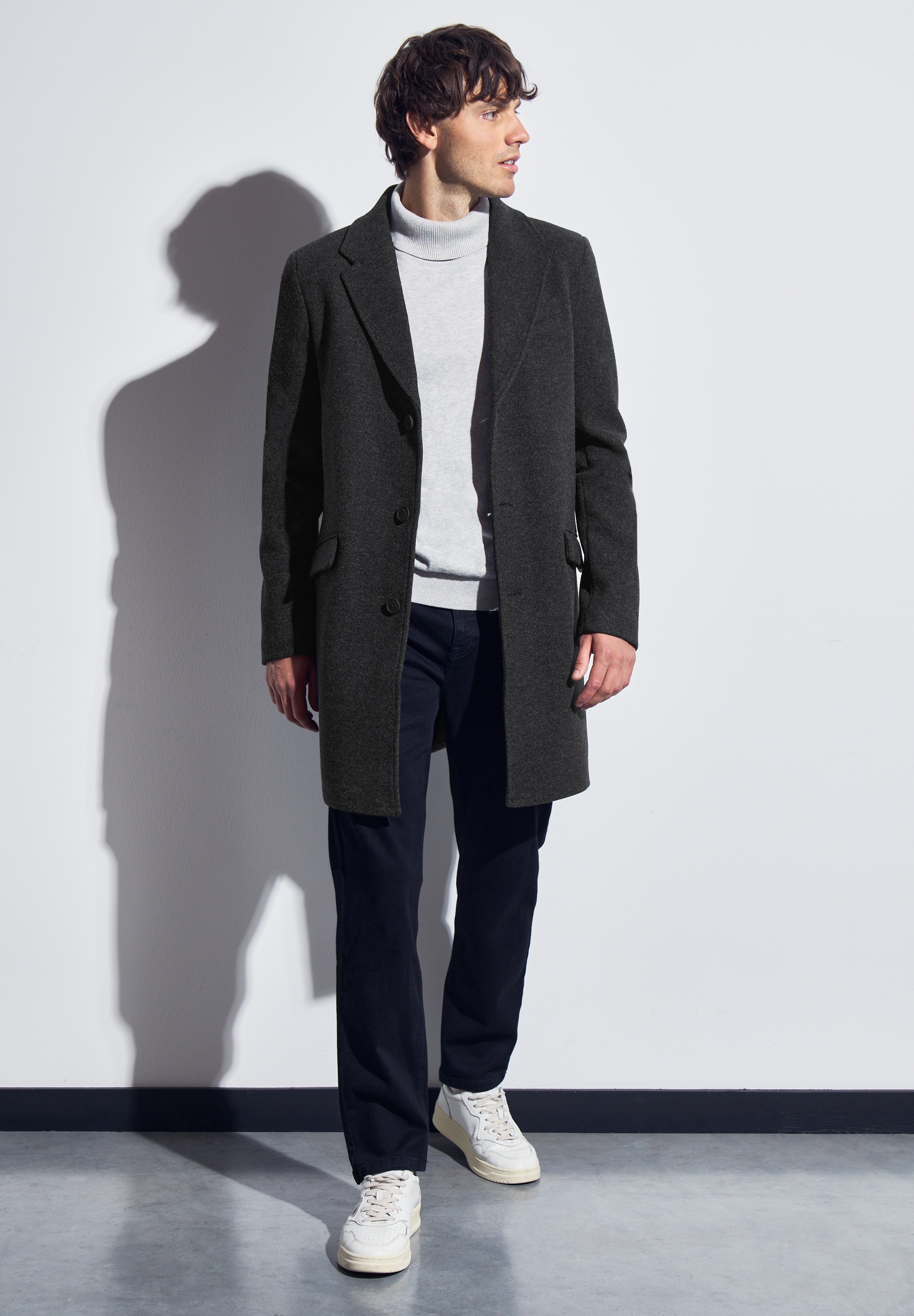 STREET ONE MEN Wintermantel, mit Reverskragen