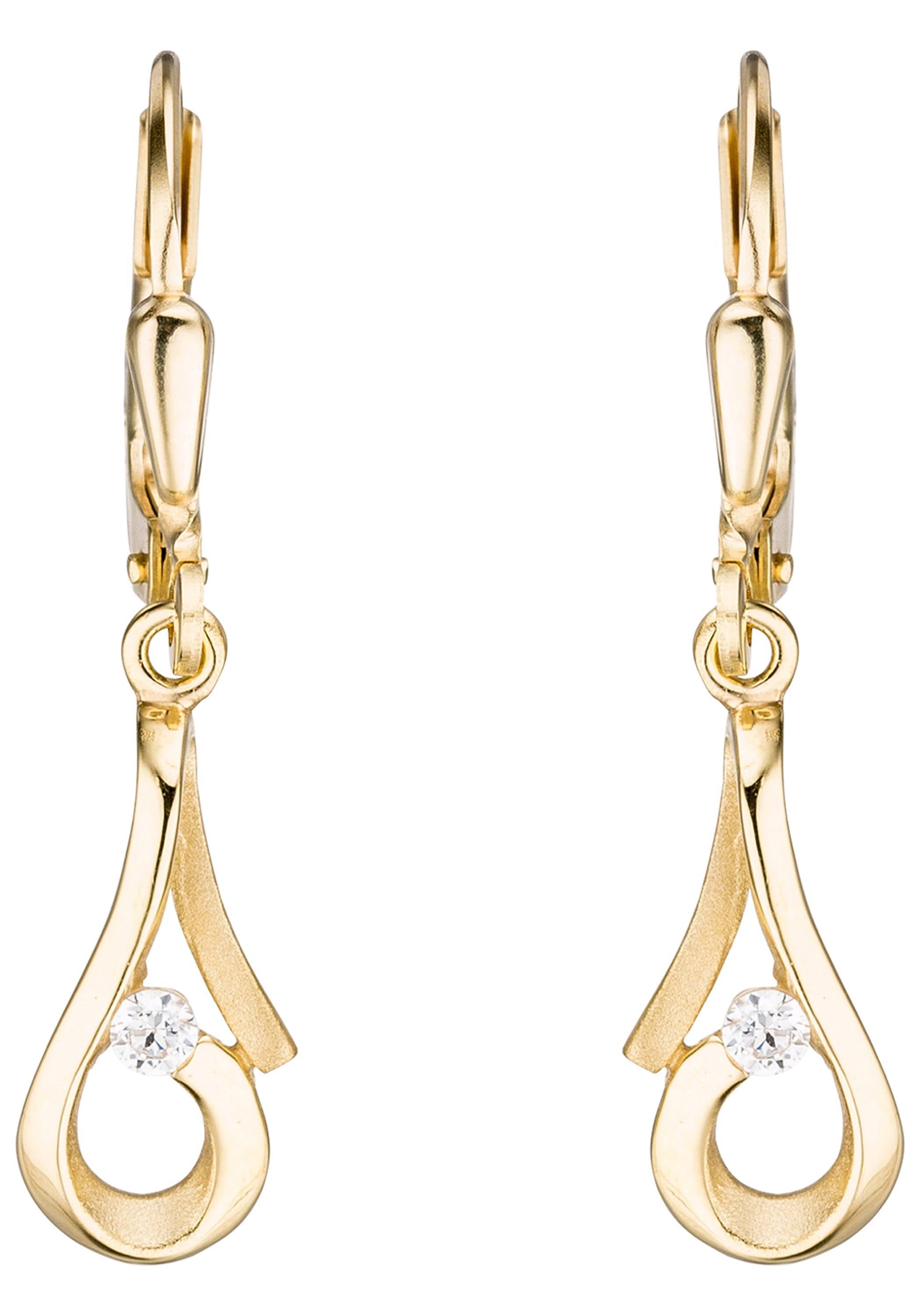 JOBO Paar Ohrhänger 333 Gold mit Zirkonia