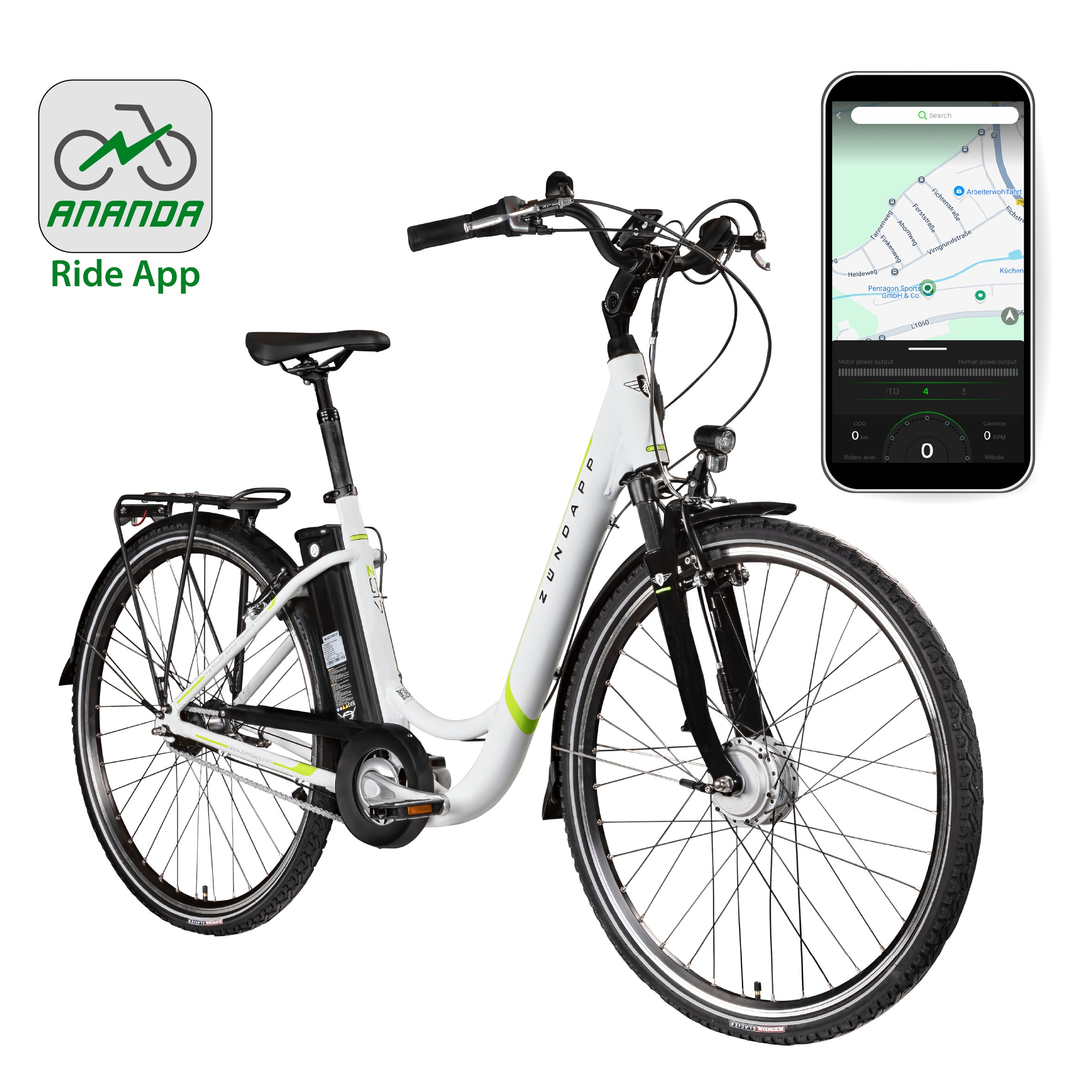 Zündapp E-Bike »Z517«, 7 Gang, Shimano, Frontmotor 250 W, (mit großem Frontkorb), Pedelec, Elektrofahrrad für Damen u. Herren