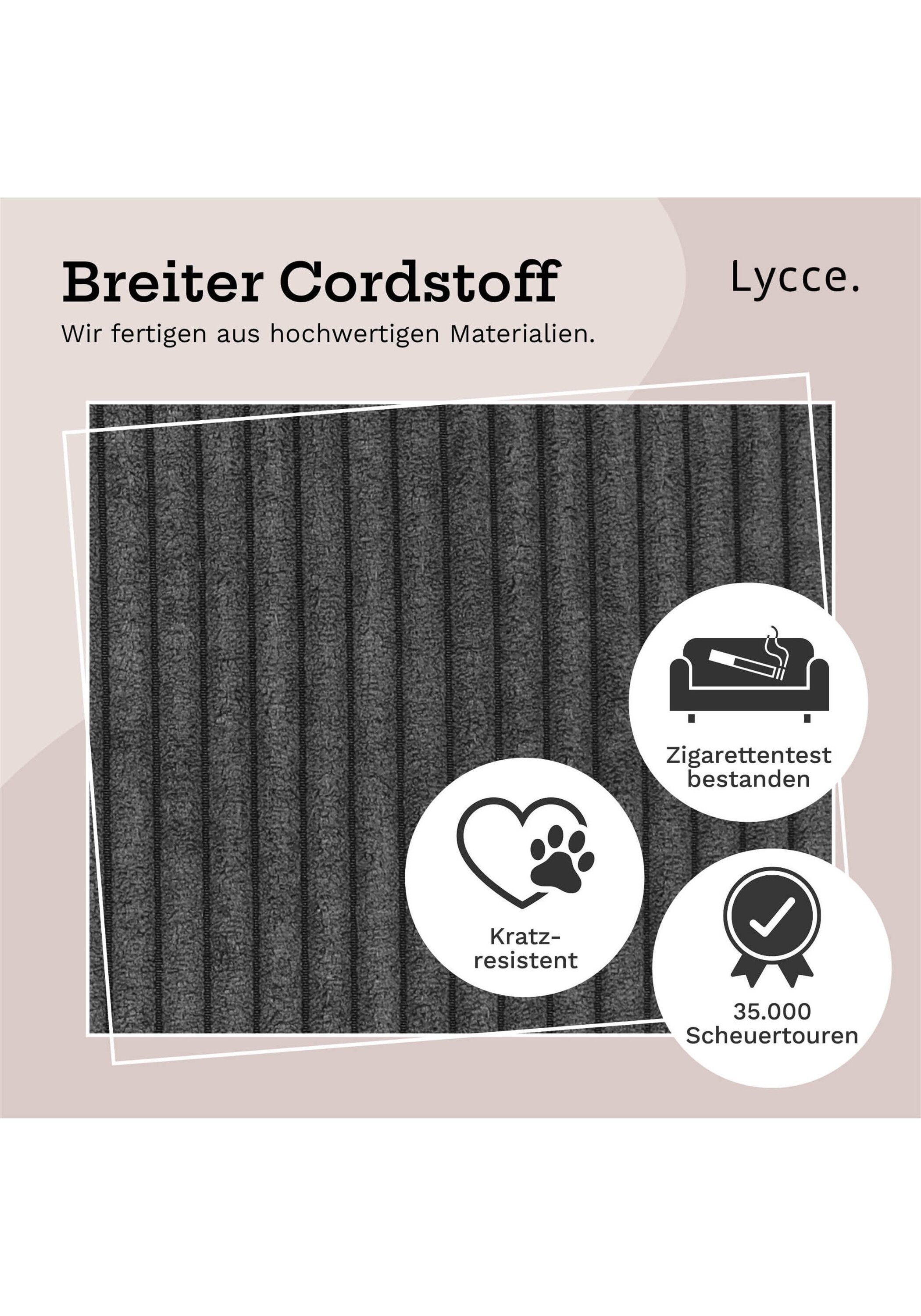 Lycce Rückenkissen »Wandkissen Wandkissen Cord 1er Pack«