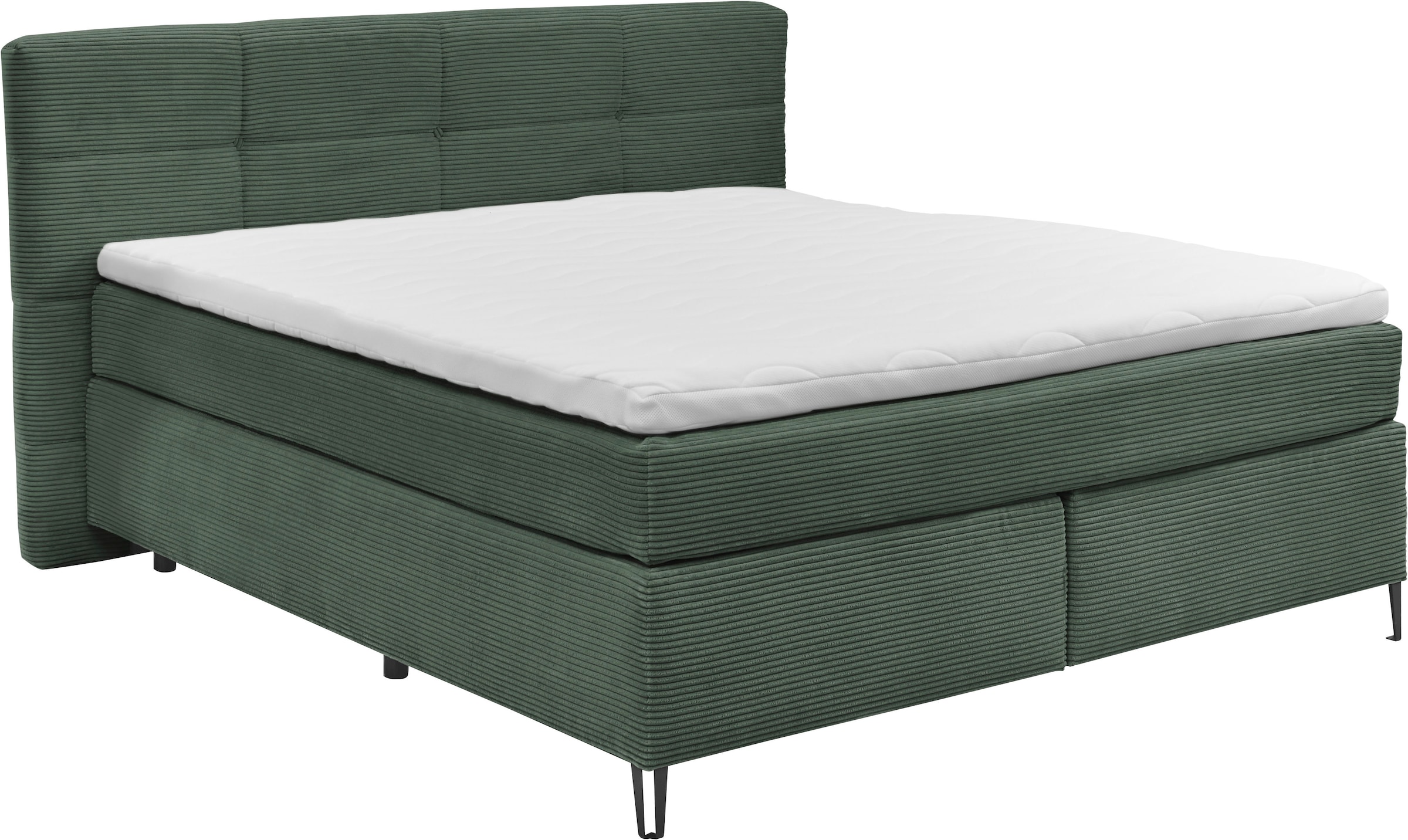 set one by Musterring Boxspringbett »Fairfield«, mit Metallfuß schwarz, Wendematratze, Breite 160 oder 180 cm