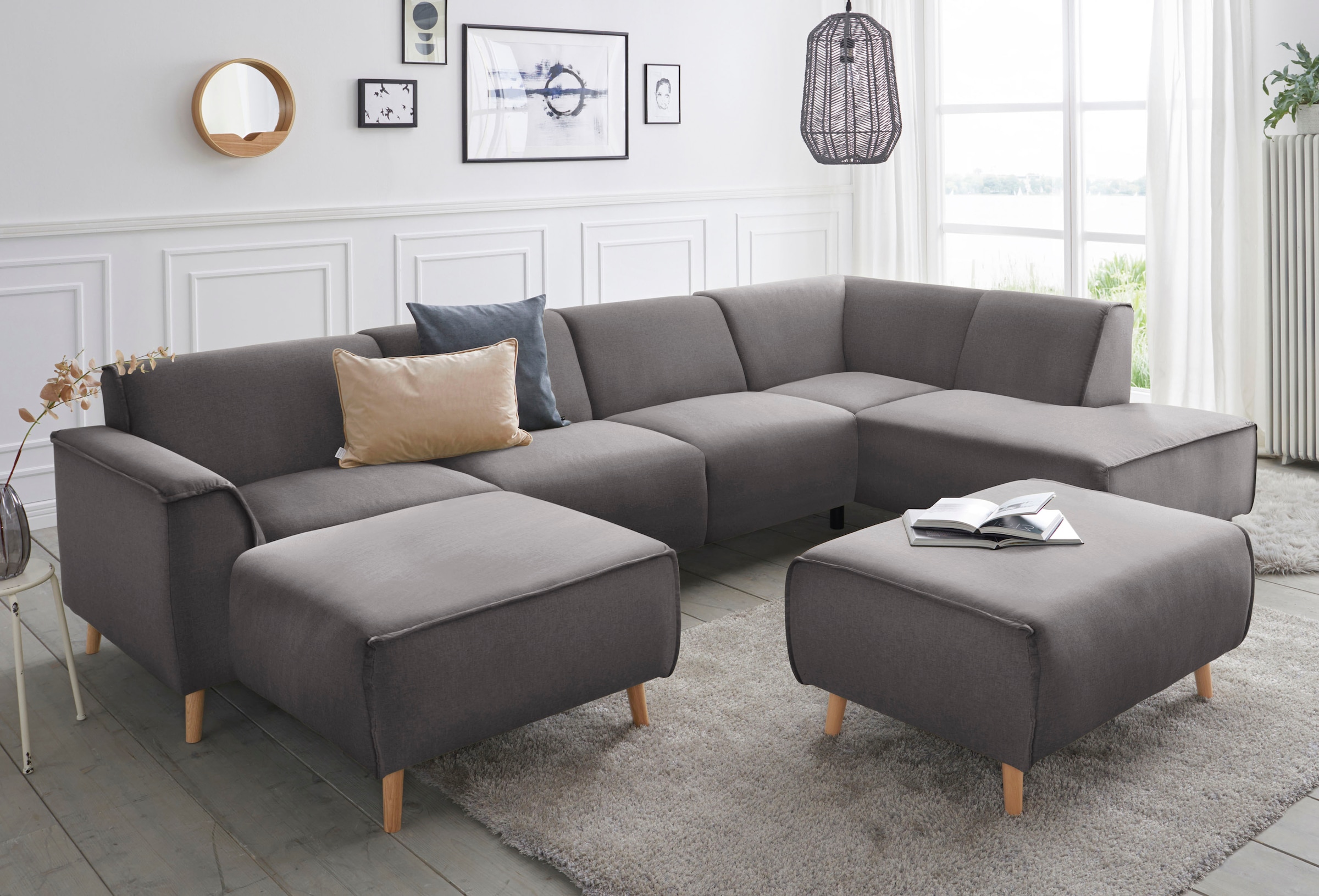 andas Wohnlandschaft "Janek Scandic Design, elegant und zeitlos U-Form", mi günstig online kaufen