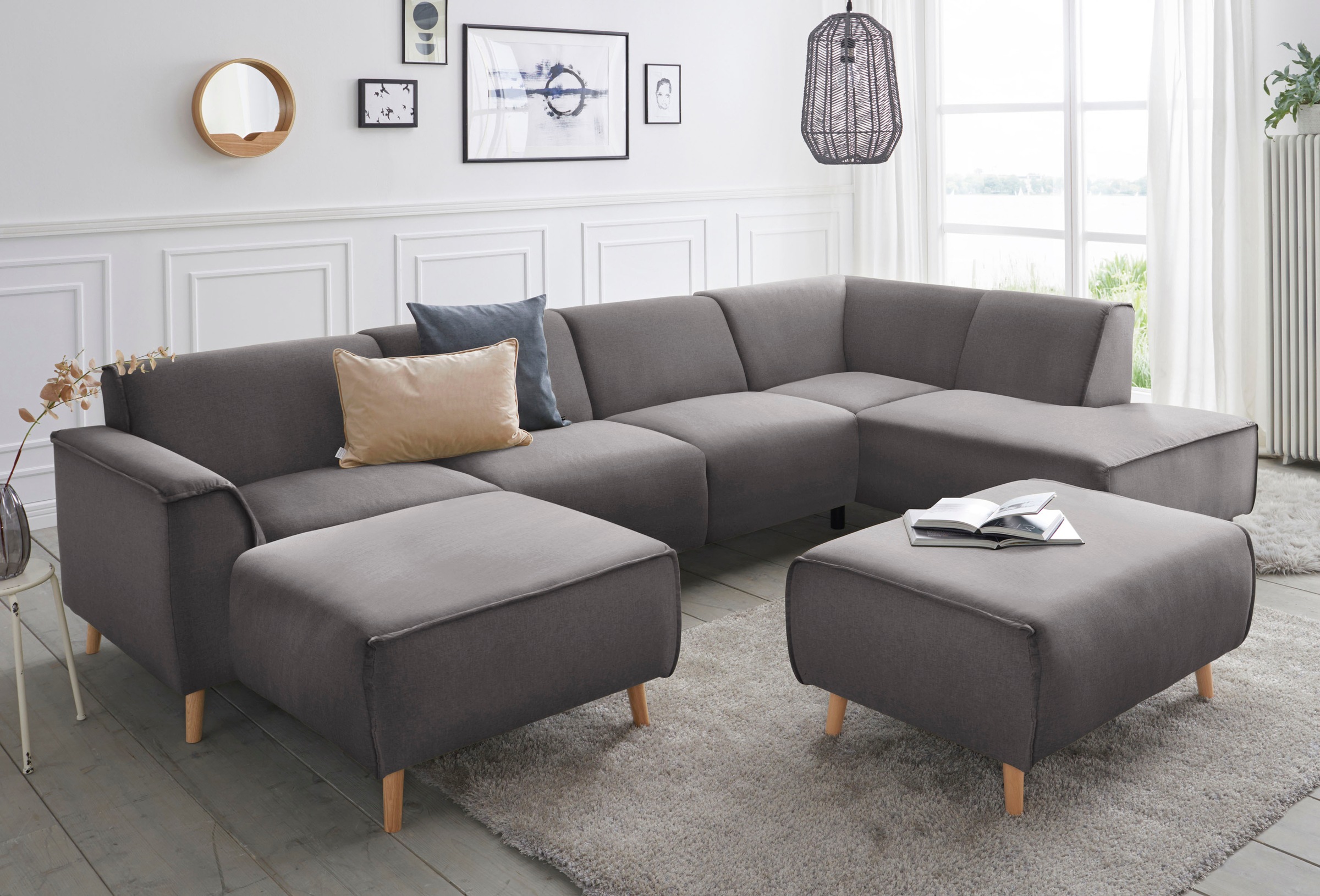 Home affaire Wohnlandschaft "Janek Scandic Design, elegant und zeitlos U-Fo günstig online kaufen