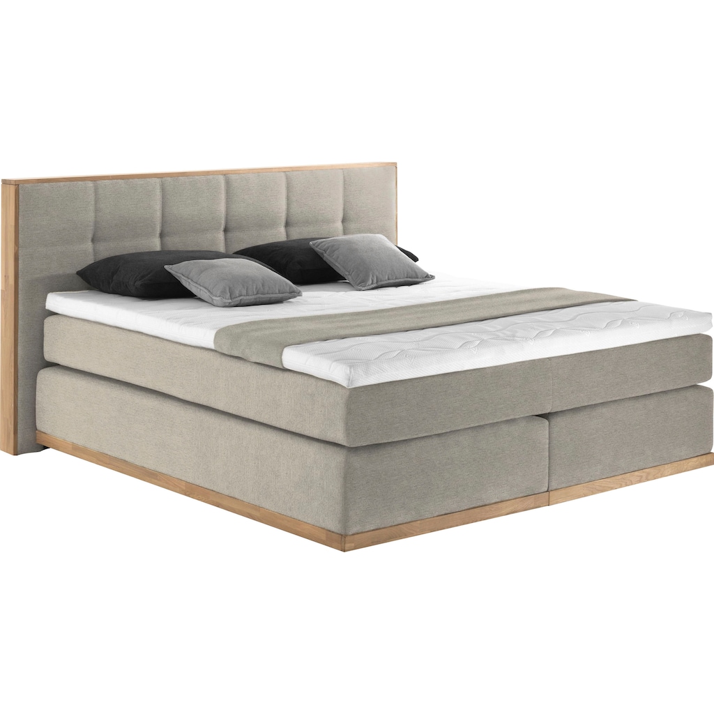 Places of Style Boxspringbett Vinton, aus massiver Eiche, verschiedene Härtegrade