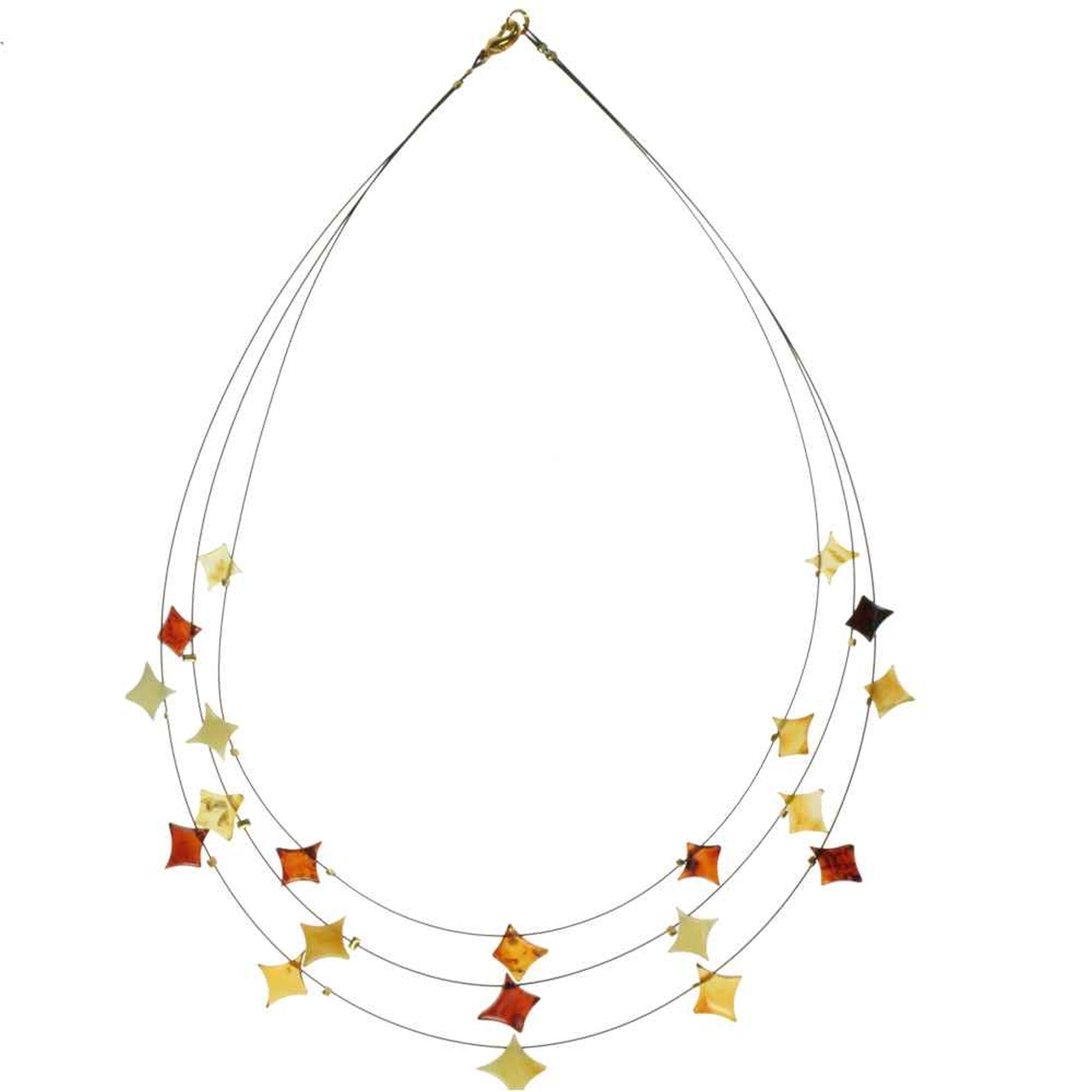 OSTSEE-SCHMUCK Damen Collier "Ostsee-Schmuck Collier Carre' Collier Carre'", 42cm, Bernstein, L: 42, braun, Bernstein, Halsketten