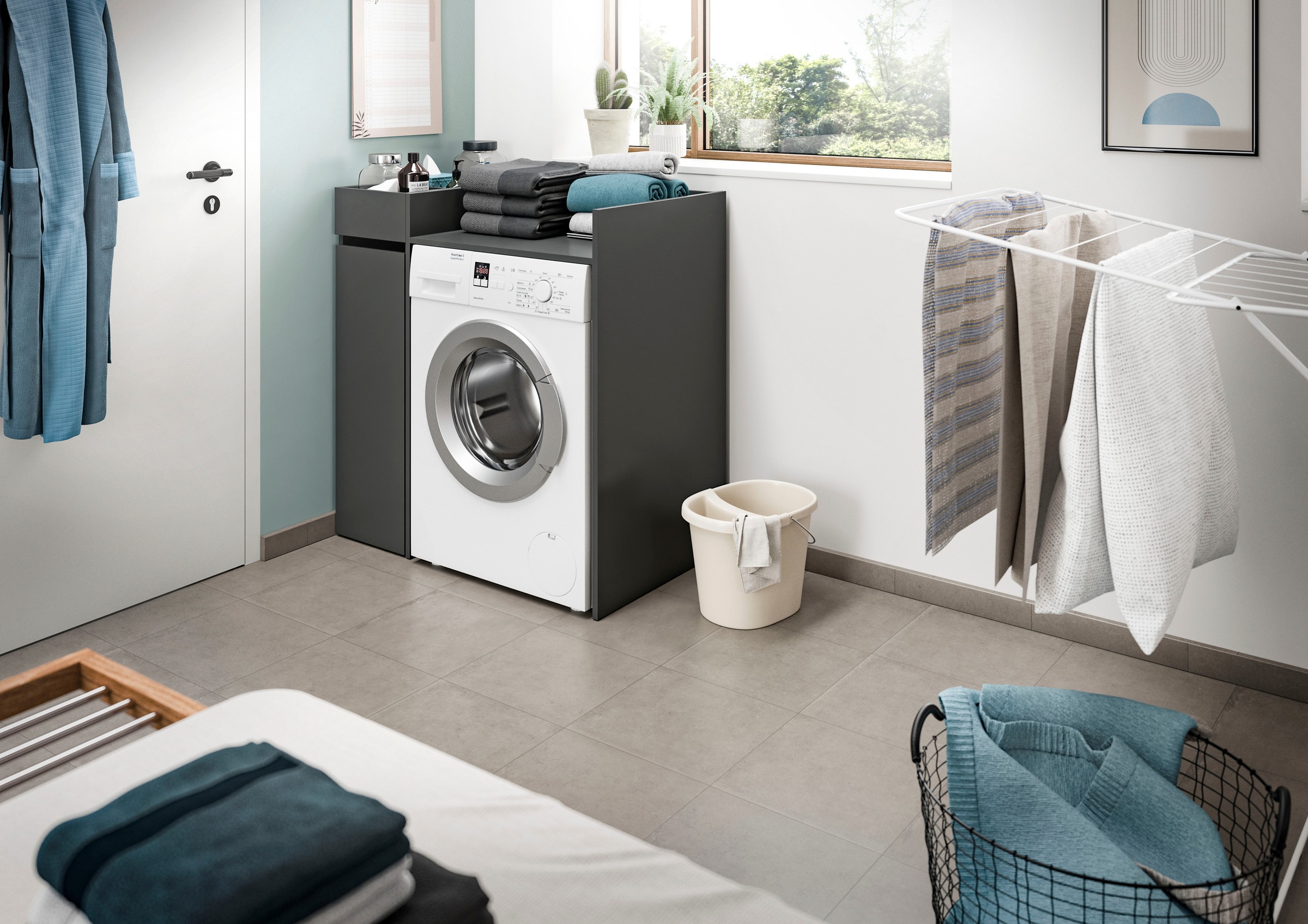 welltime Badmöbel-Set "FALAS, TOPSELLER, 2-teilig, Hauswirtschaftsraum Set, günstig online kaufen