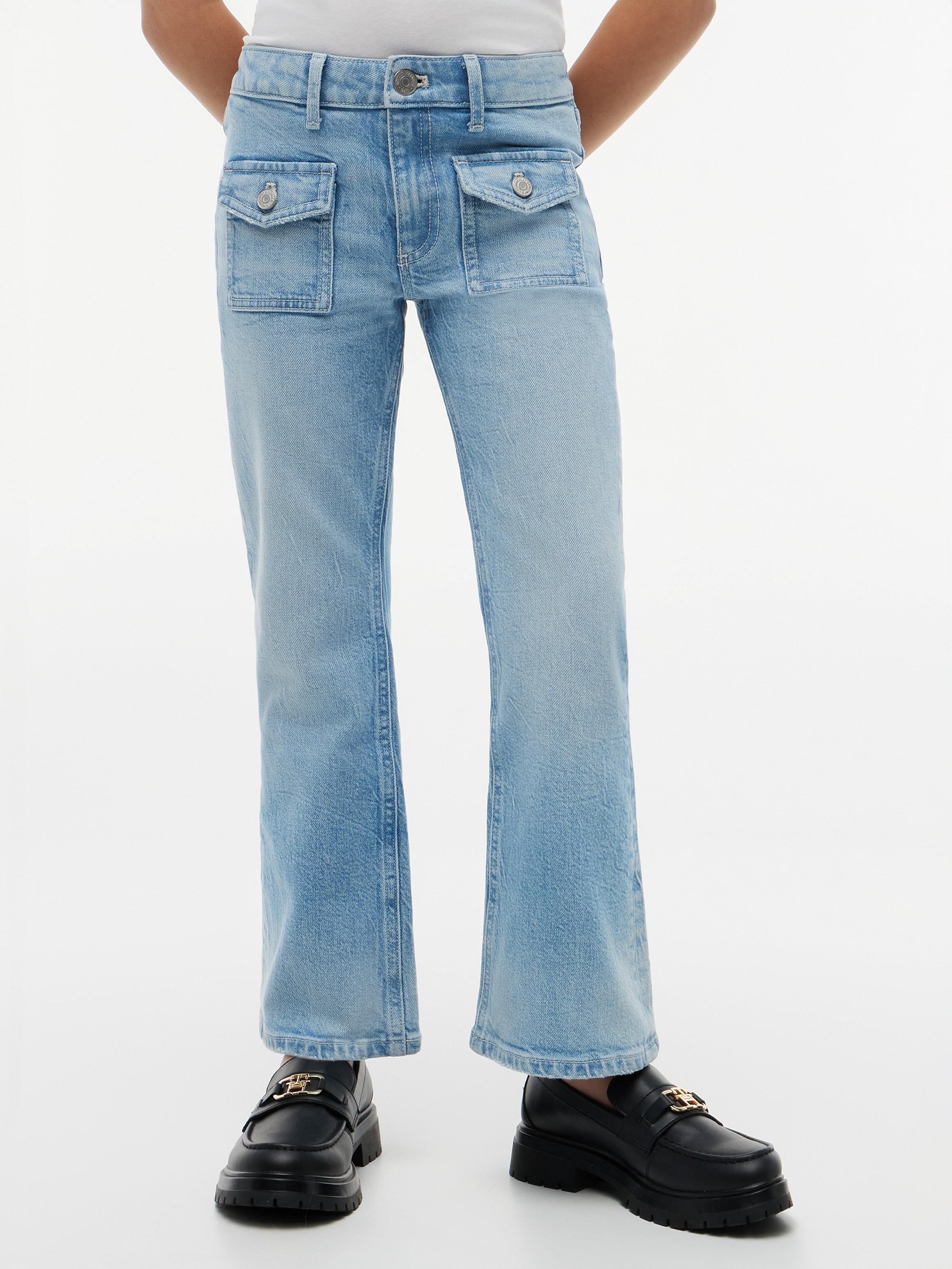 Tommy Hilfiger 5-Pocket-Jeans Flared Fit, aufgesetzte Taschen, Kinder bis 16 Jahre