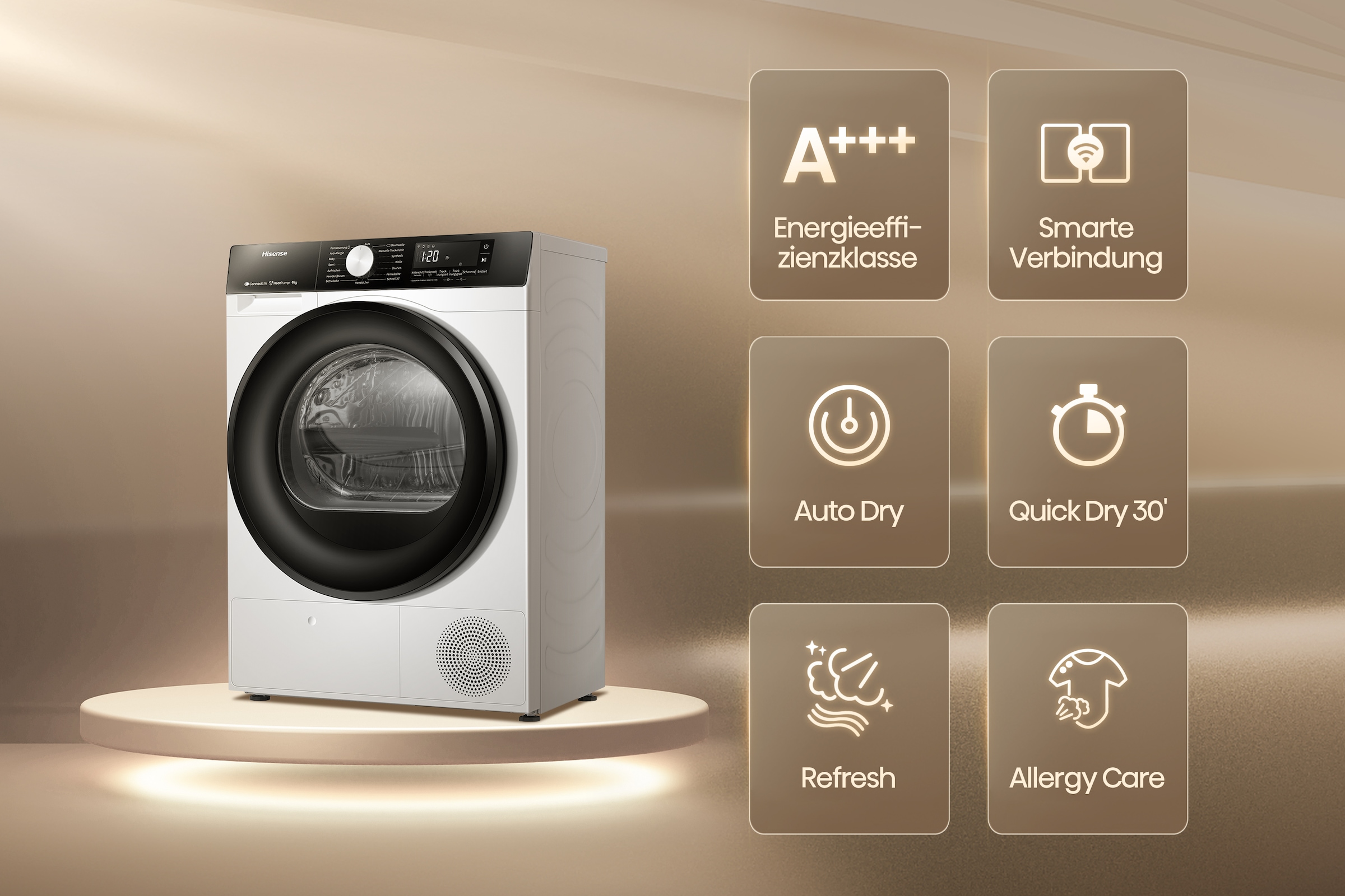 Hisense Wärmepumpentrockner »DH3S902B«, 9 kg