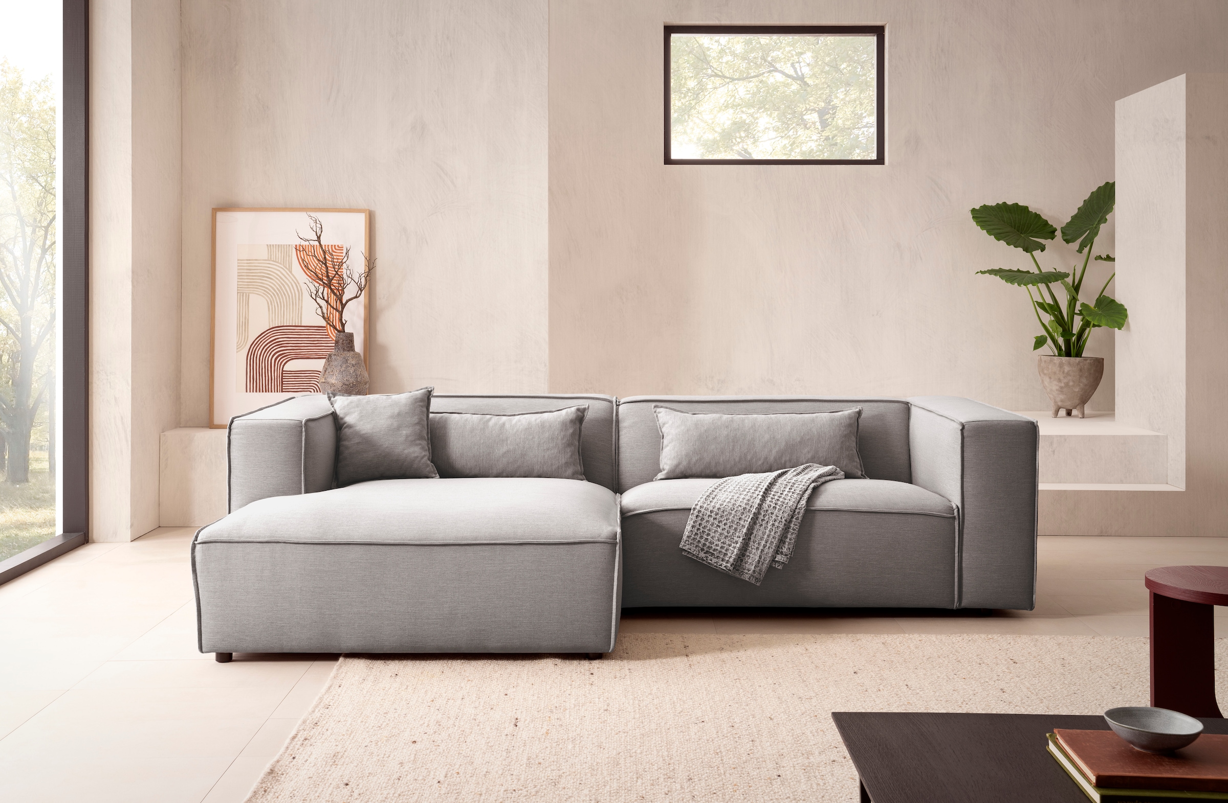 LeGer Home by Lena Gercke Ecksofa »PIARA mit Kedernaht in Cord oder Leinenoptik, moderne Couch in L-Form«,...