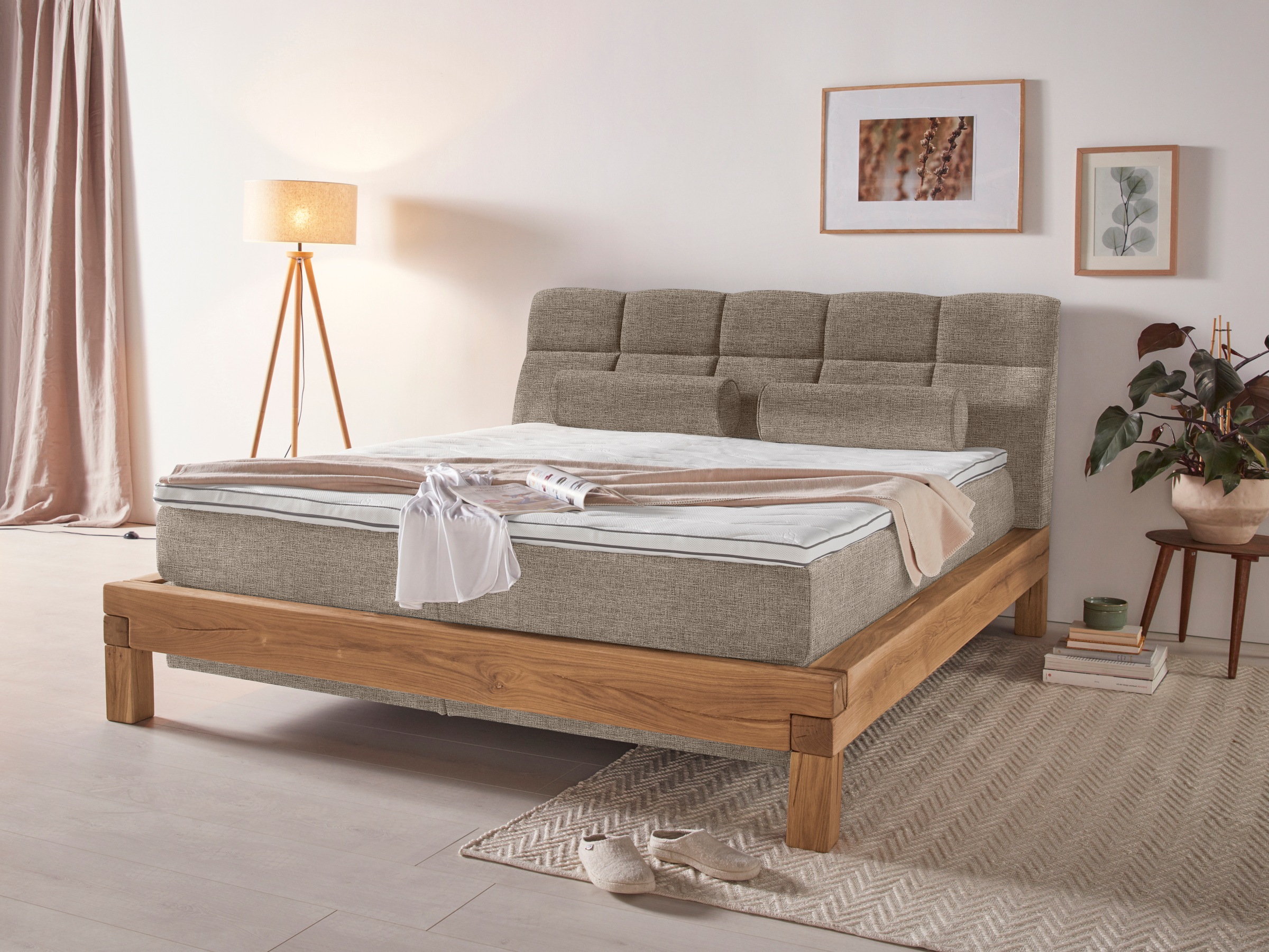 Home affaire Boxspringbett »Villads«, Liegefläche: 180/200 cm, Inside-Boxspring-Unterbau, recycelte Stoffe