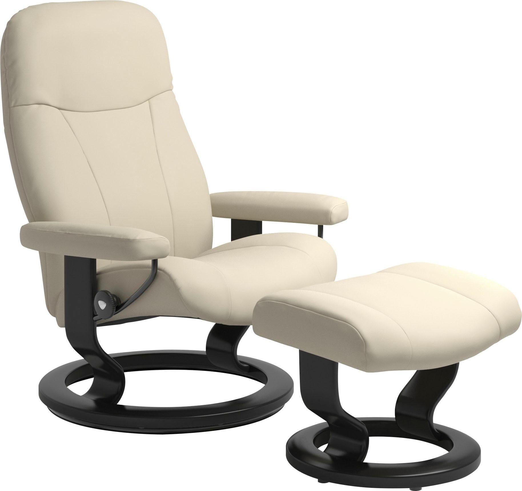 Stressless Relaxsessel "Garda", (Set, Relaxsessel mit Hocker), mit Hocker, mit Classic Base, Größe M, Gestell Schwarz