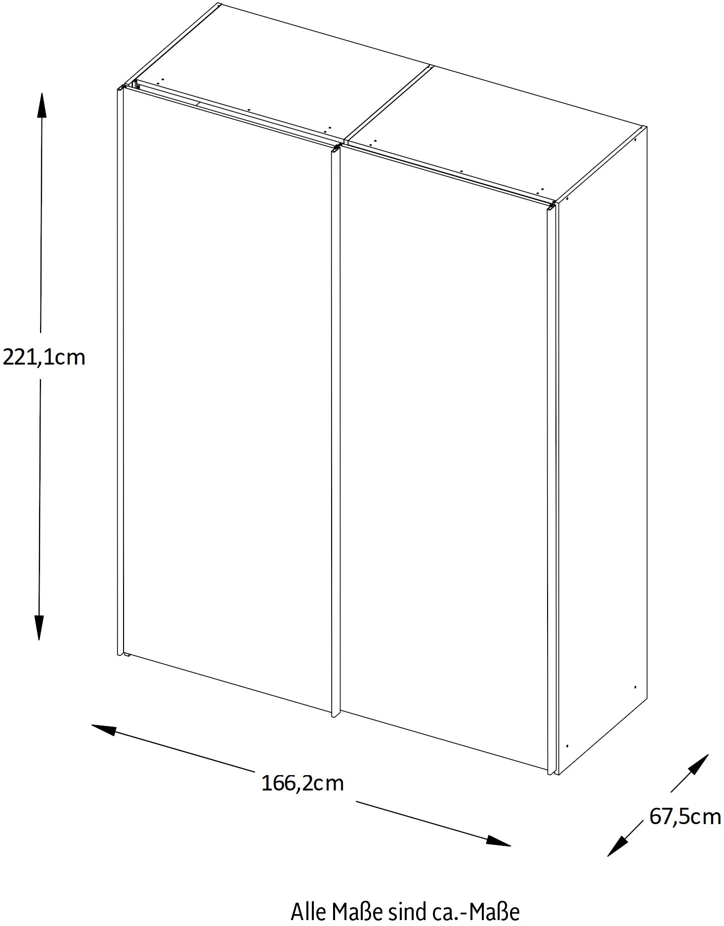 STAUD Schwebetürenschrank »Sinfonie Plus, edles Design in hochwertiger Qualität, Made in Germany«, Mit Spiegeltüre und vier verschiedenen Ausstattungsvarianten