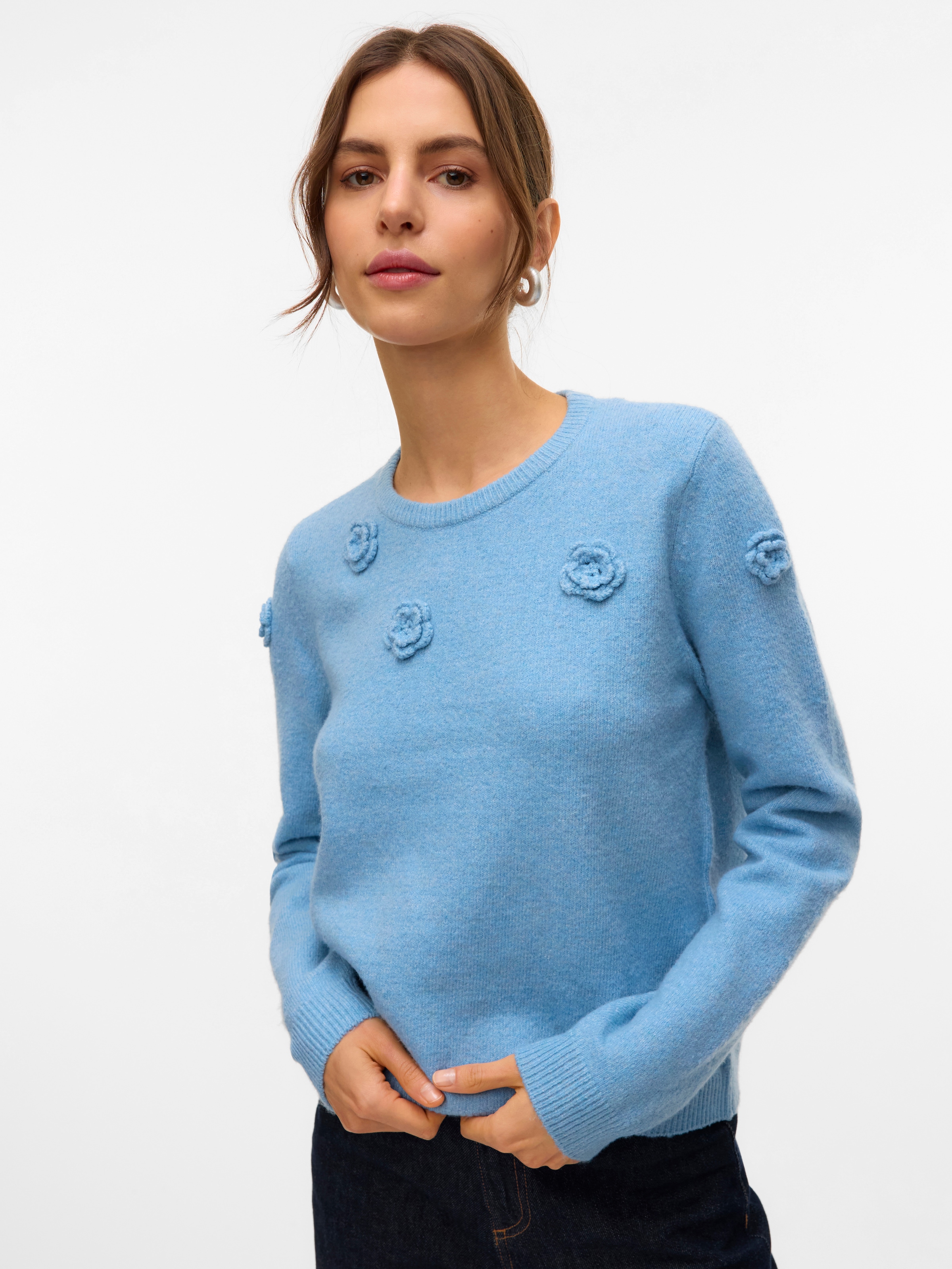 Vero Moda Rundhalspullover »VMROSE LS O-NECK PULLOVER BOO«