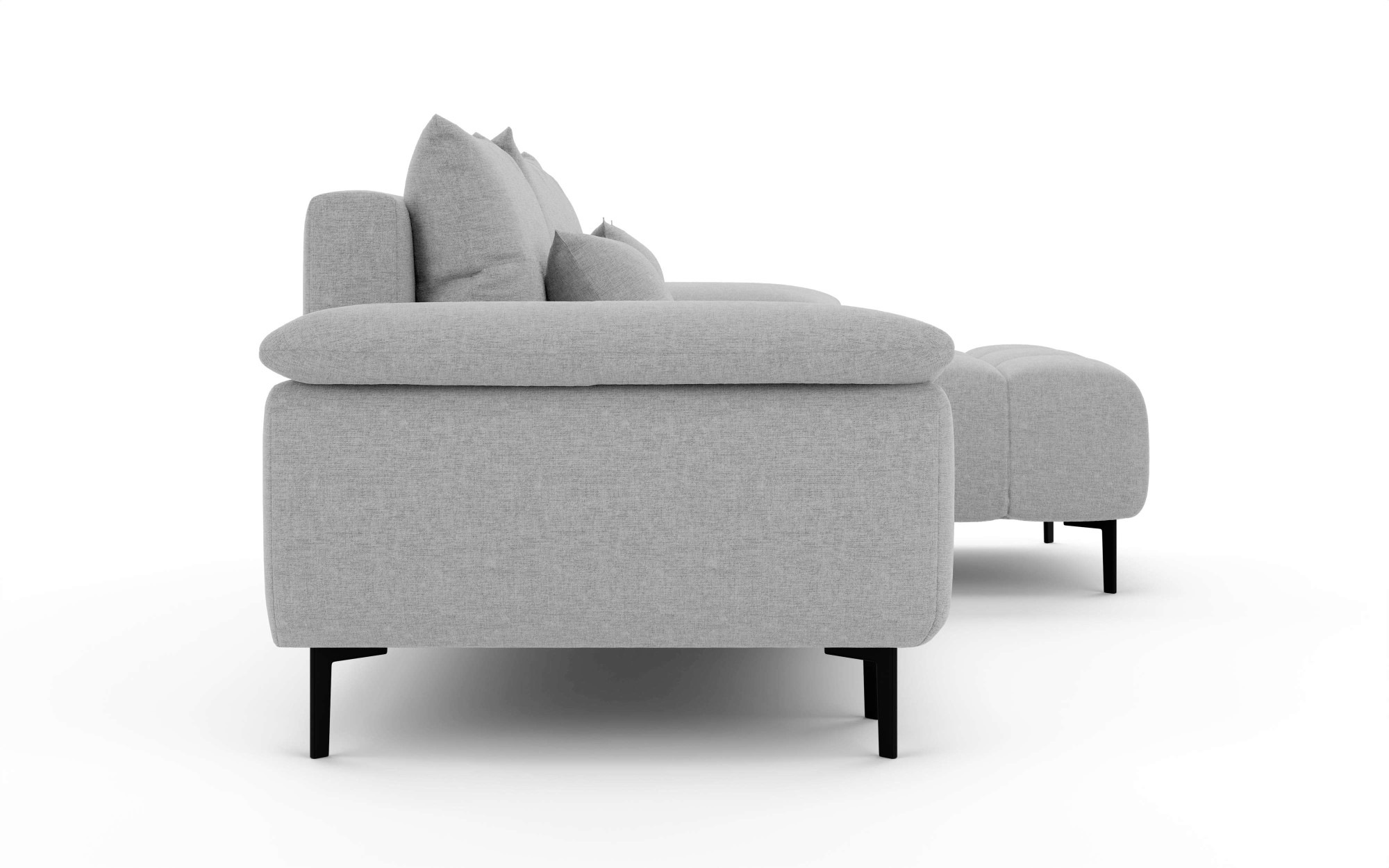 INOSIGN Ecksofa »DROMARA Schlafsofa mit Bettkasten, Maße: B/T/H 277/141/91 cm«, L-Form mit Recamiere rechts/links bestellbar, Wellenunterfederung