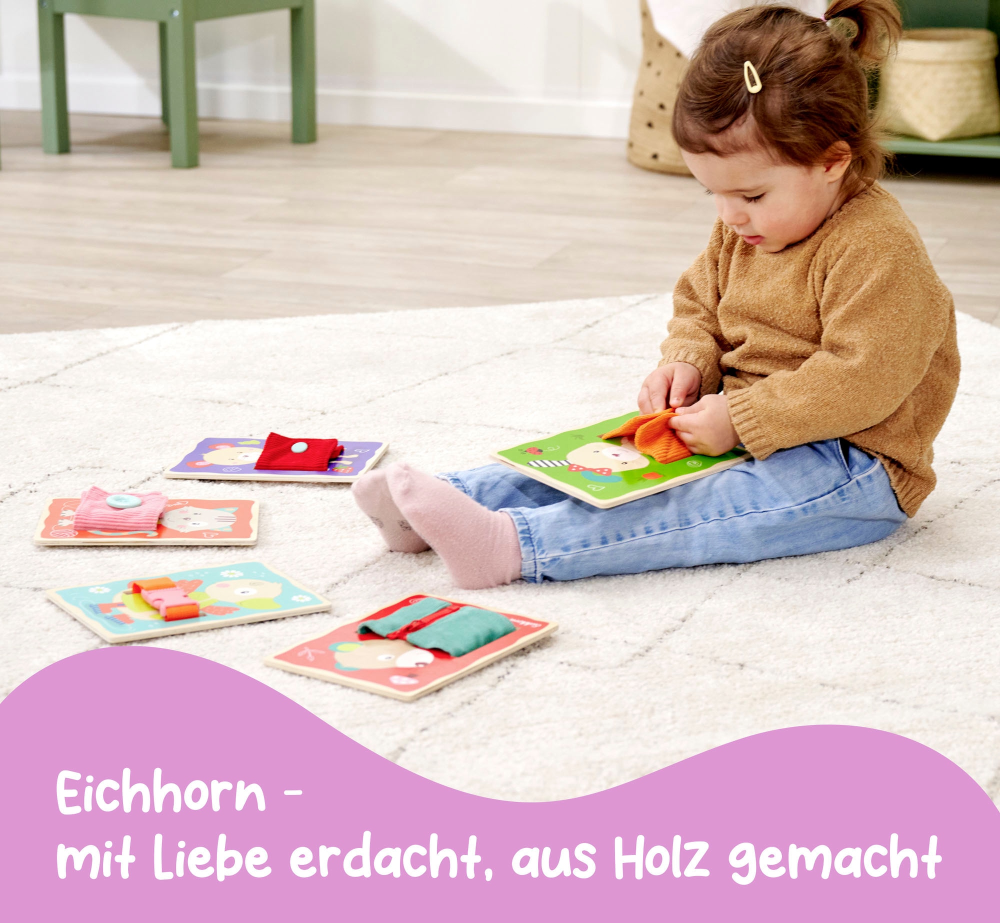 Eichhorn Lernspielzeug »Lernbretter Textil«, (Set, 4 St.)
