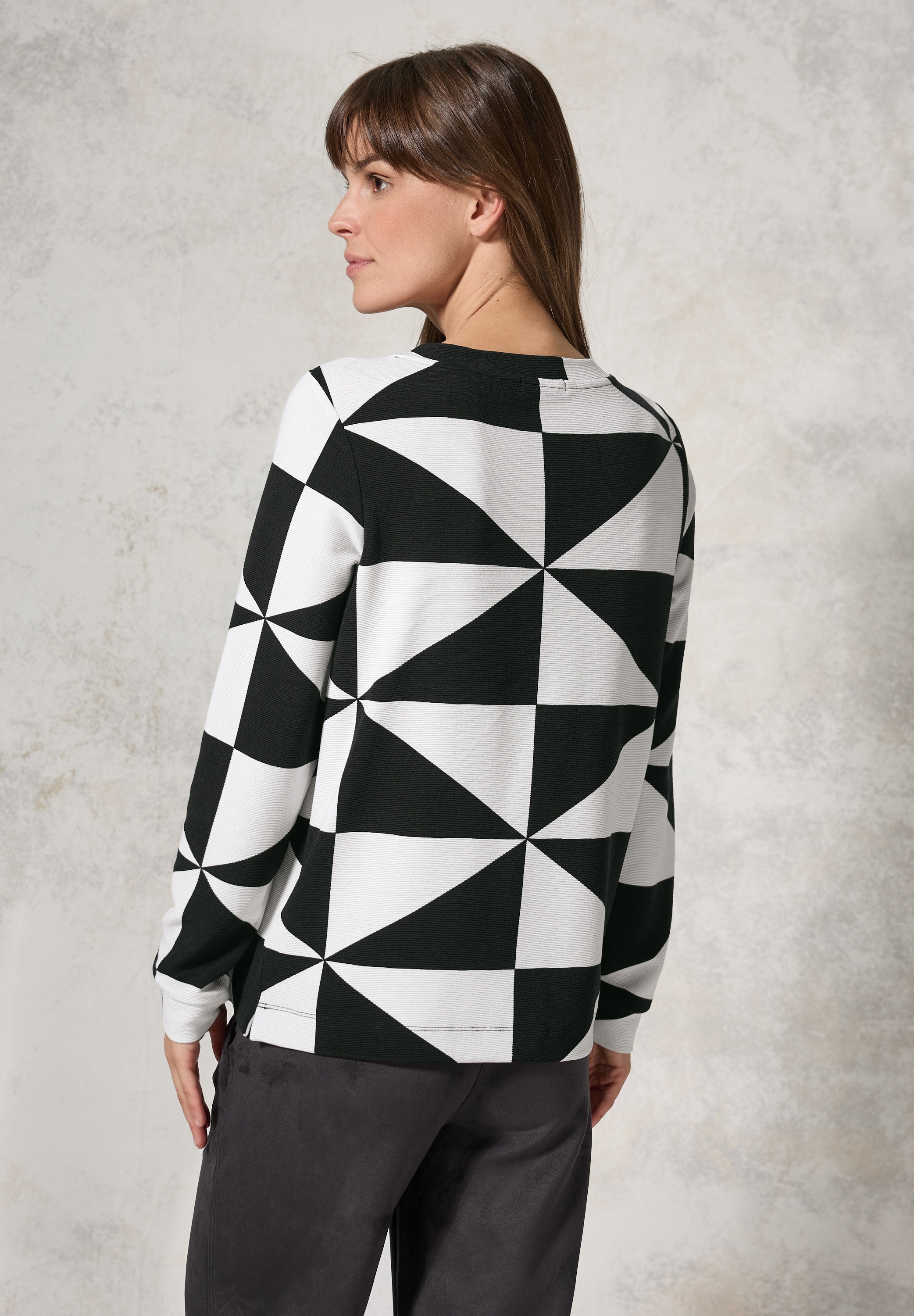 Cecil Langarmshirt, mit Materialmix