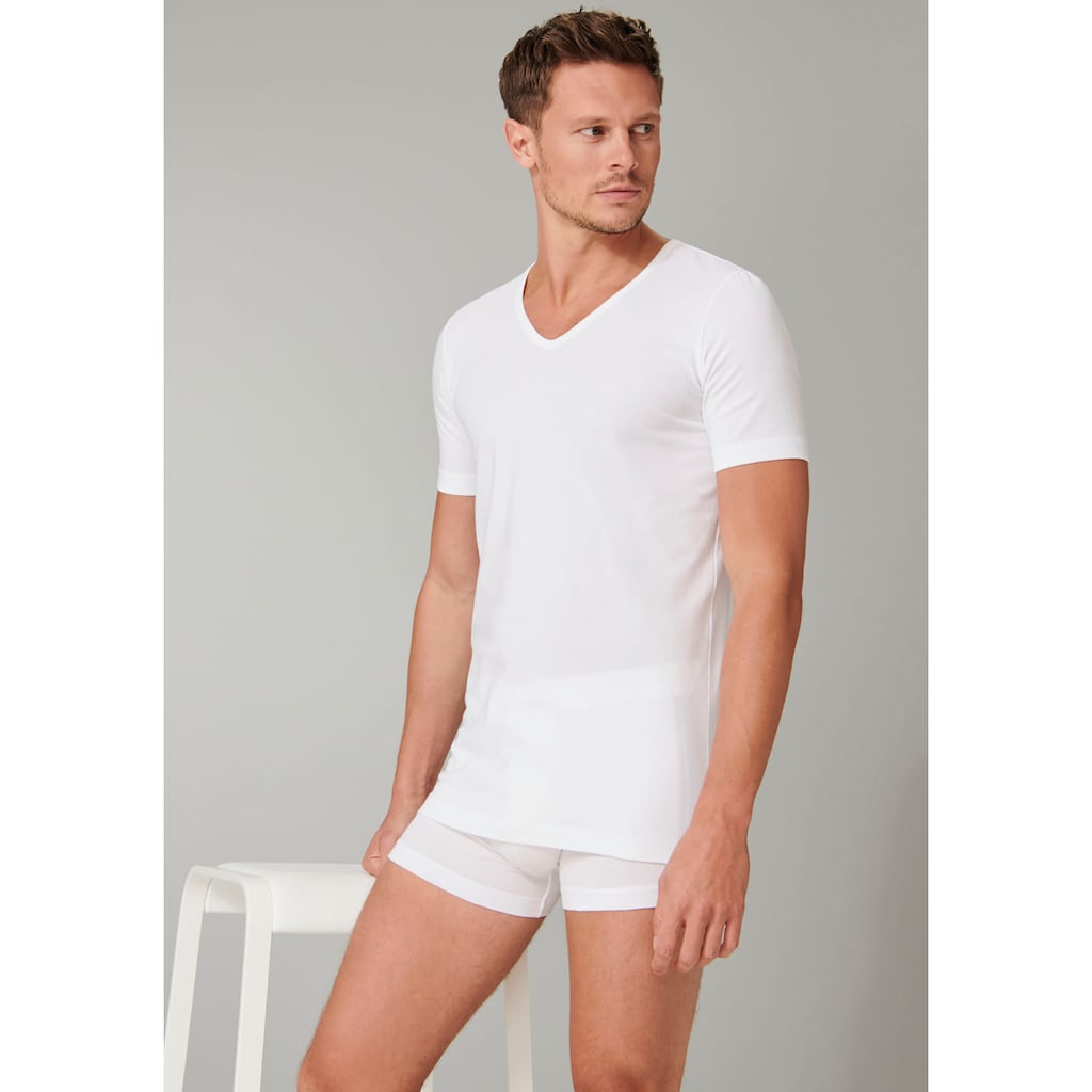 Schiesser V-Shirt »"95/5"«, (2er-Pack), mit tiefem V-Ausschnitt - perfekt unter dem Businesshemd