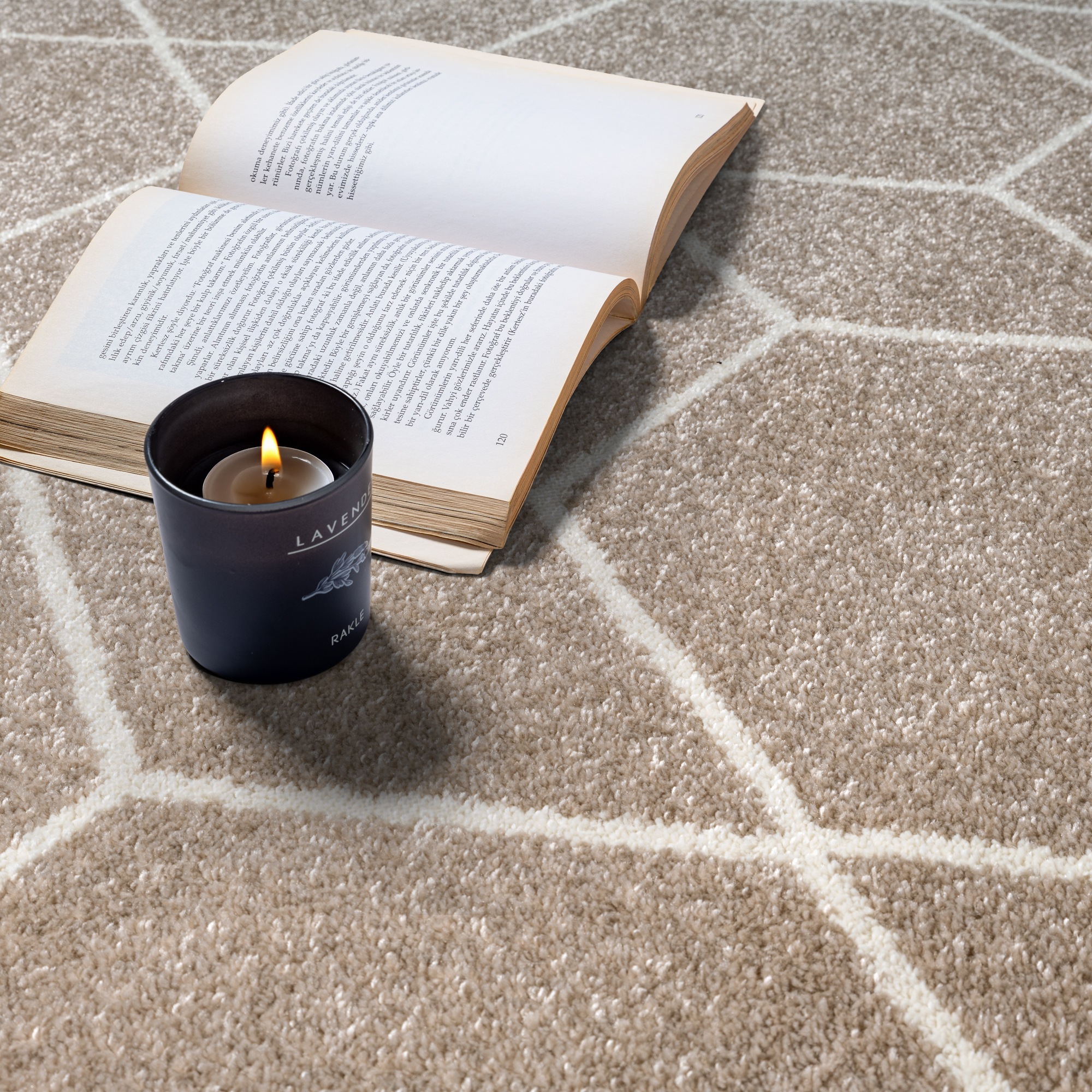 SANAT Trellis Rug Beige 200cm 3