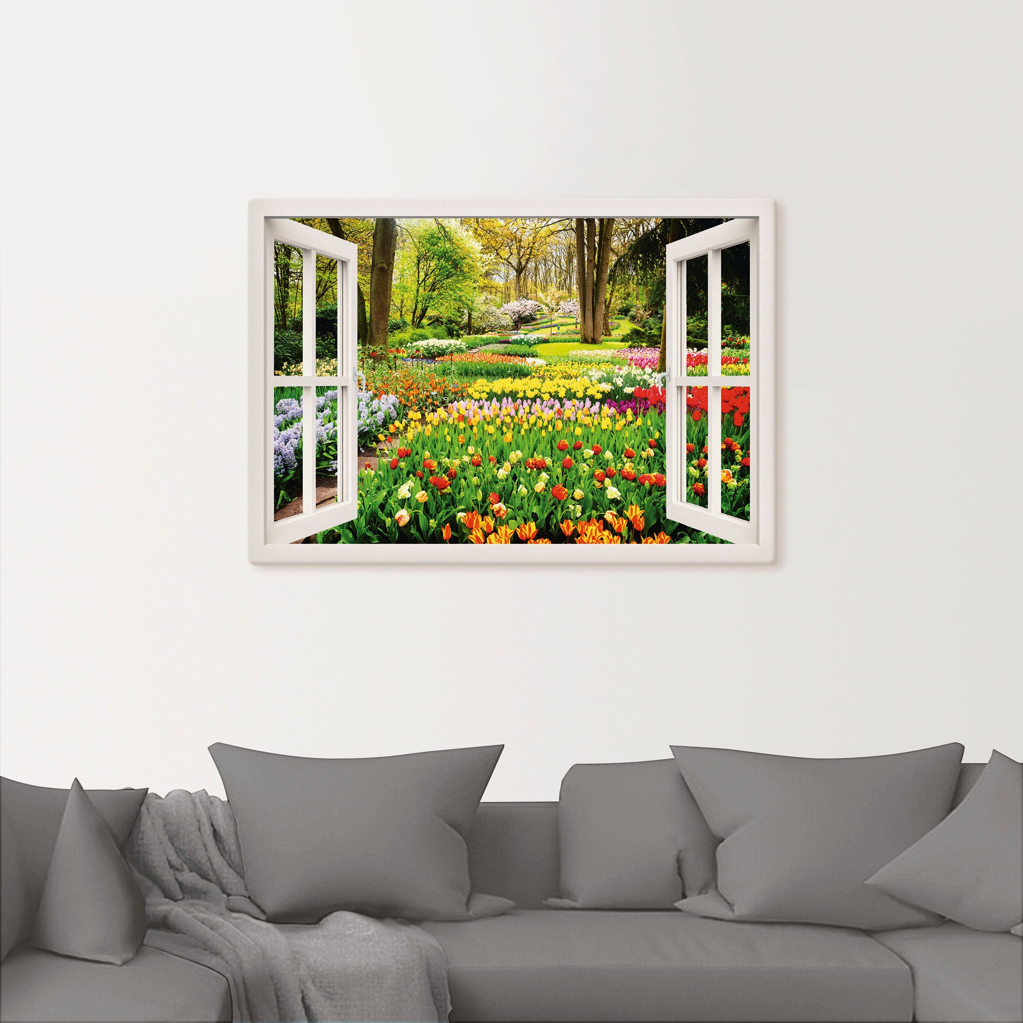 Artland "Fensterblick Tulpen Garten Frühling" Fensterblick 1 Stk. tlg. als günstig online kaufen