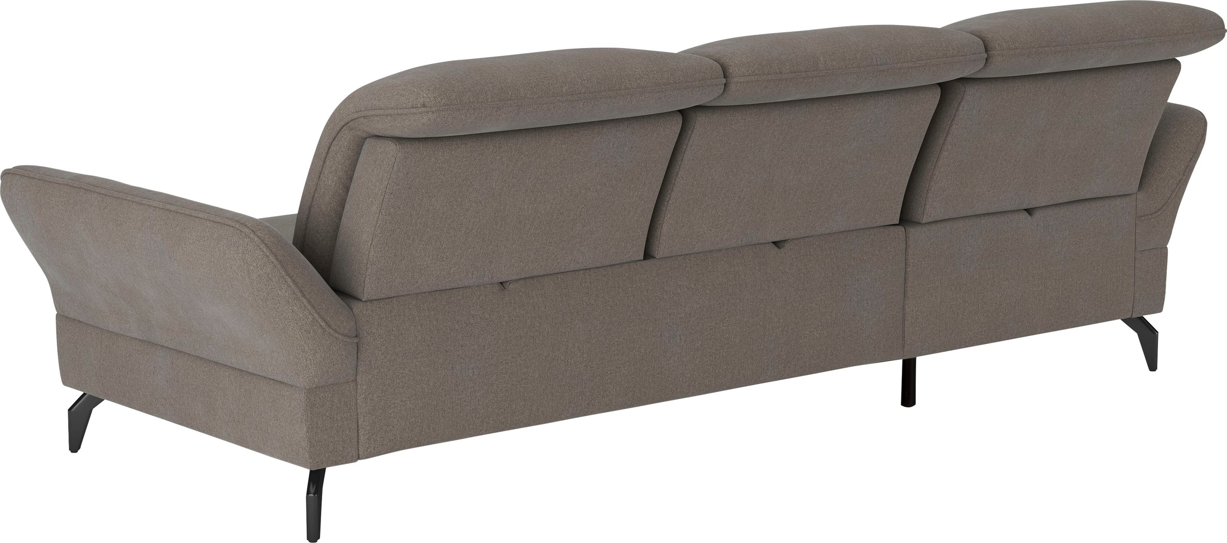 Ecksofa SIT & MORE "Leandro L-Form", braun (schlamm), B:267cm H:88cm T:200cm, 100% Polyester, Sofas, Ecksofa, Wahlweise mit Bett-, Kopfteil - und Armlehnfunktion, sowie Bettkasten 9