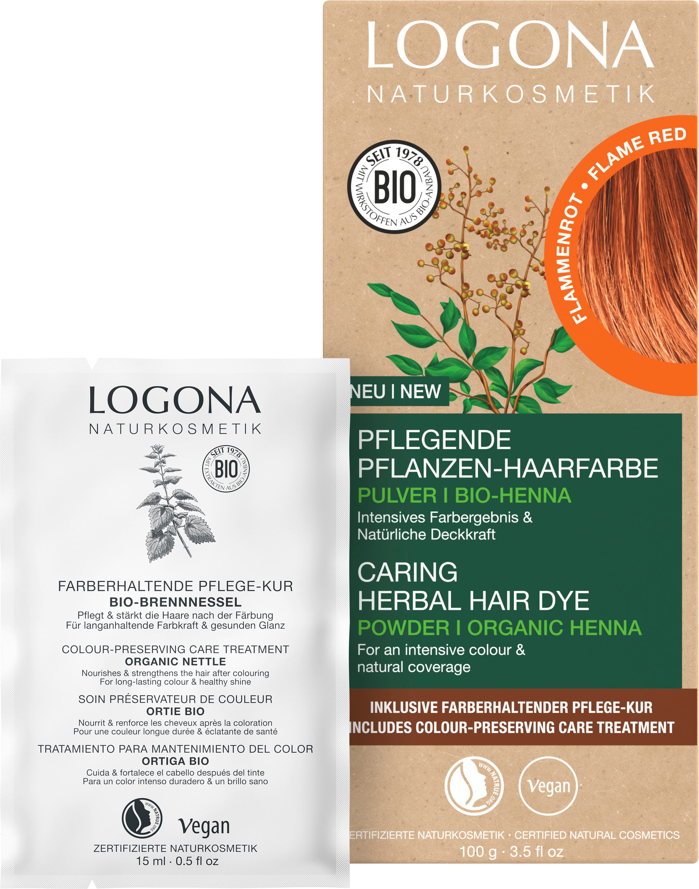 LOGONA Haarfarbe »Pflanzen-Haarfarbe Pulver«, mit pflegender Formel