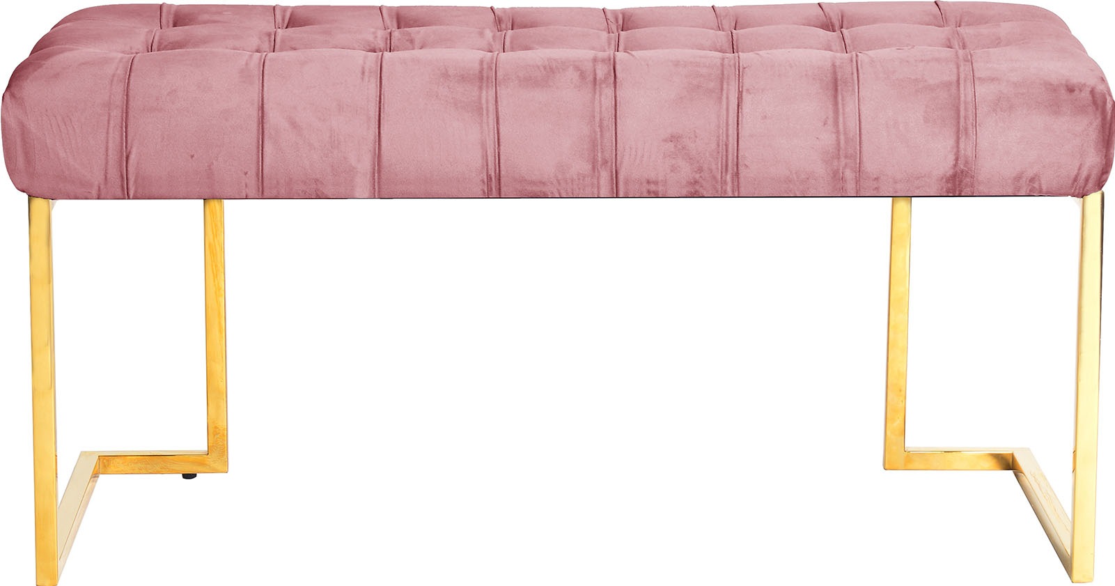 Thumbnail - Kayoom Sitzbank "Rarity 225, Edler Touch durch goldenes Gestell" 1 Stk. tlg. eckig, samtweich, gesteppt, mit Zierknöpfen...