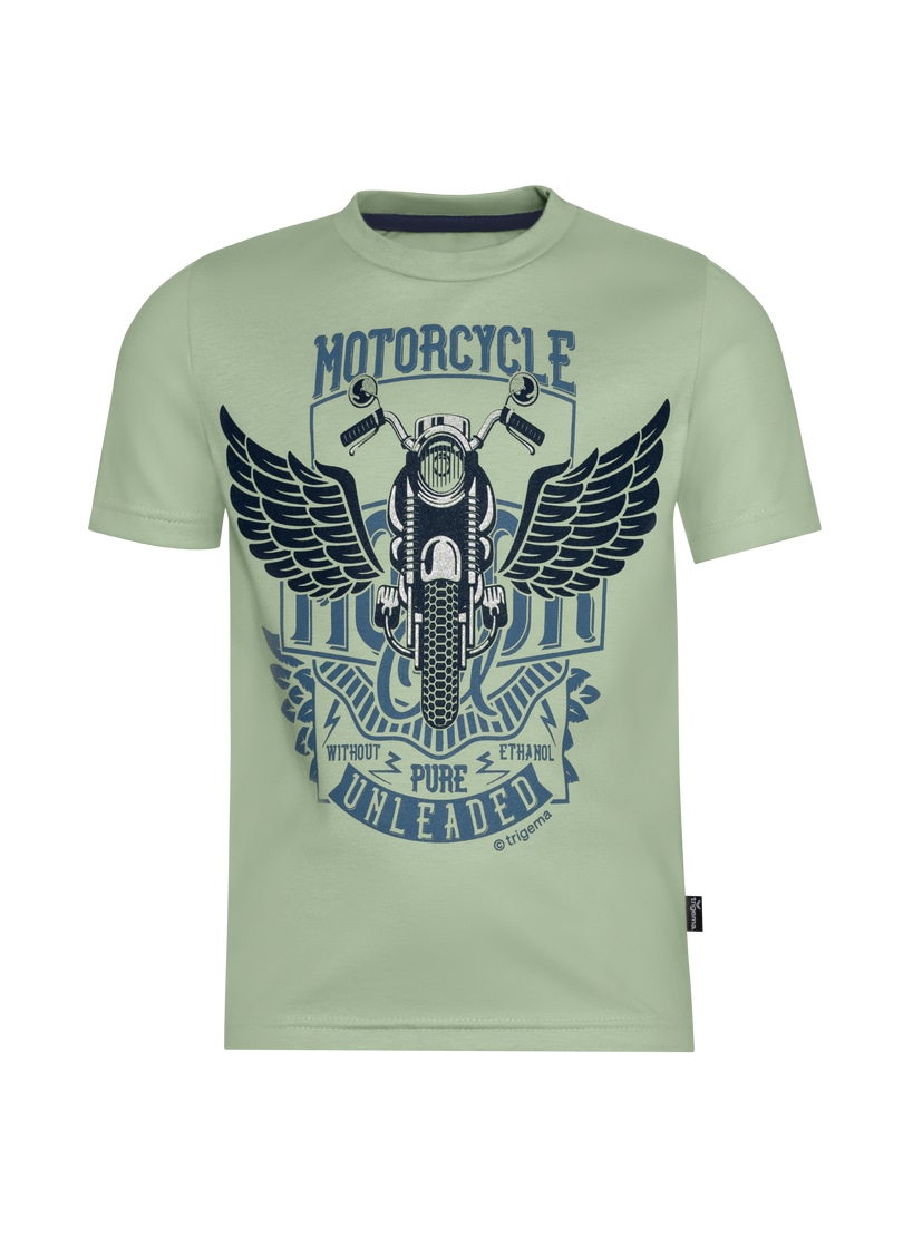 Trigema T-Shirt »TRIGEMA T-Shirt mit großem Motorrad-Printmotiv«, (1 tlg.)