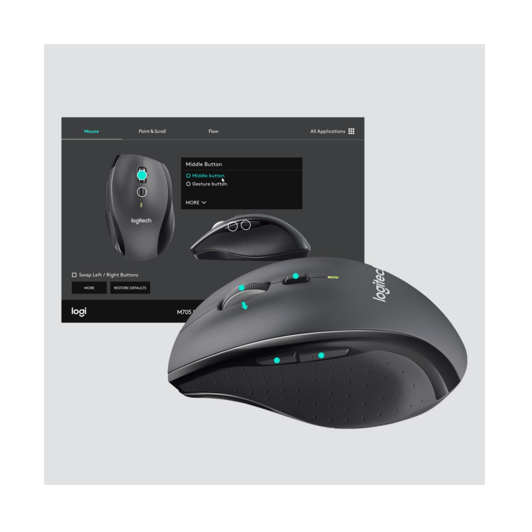 Logitech Maus »Customizable Mouse M705«