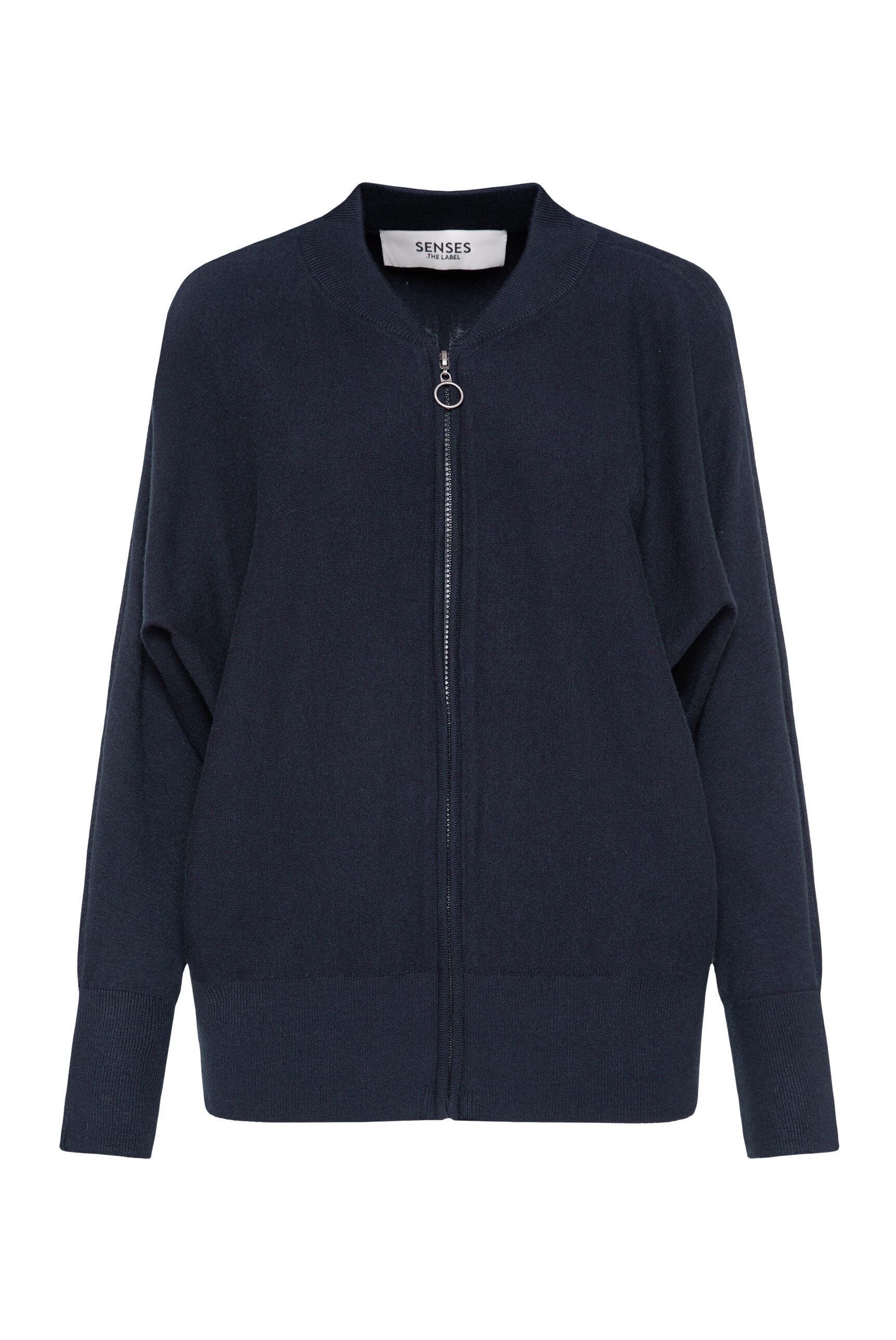 SENSES.THE LABEL Strickjacke, mit Blousonkragen und Fledermausärmeln