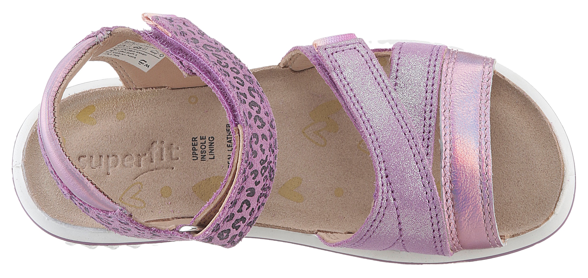 Superfit Sandale »SPARKLE WMS: mittel«, Sandalette mit coolem Leo-Muster, Größenschablone zum Download