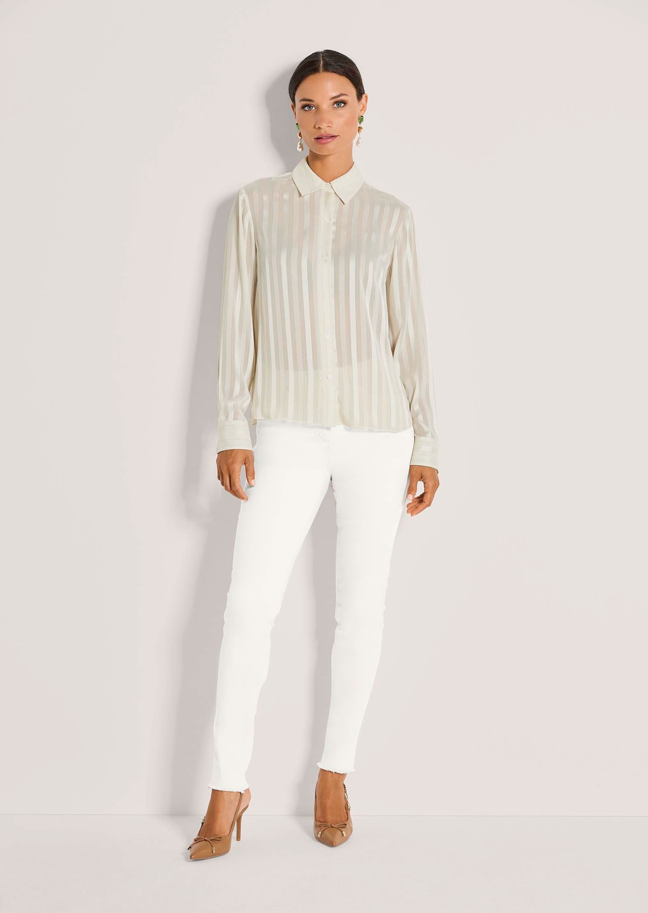 MADELEINE Langarmbluse "Hemdbluse Elegante Streifenbluse mit Glanzeffekt" F günstig online kaufen