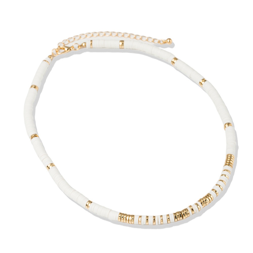 Collier FIRETTI "Schmuck Geschenk Kupfer Halsschmuck Halskette", gelbgoldfarben, weiß, Halsketten, Damen, Acryl Kupfer, L: 47 B: 6mm, Acryl, Kupfer, Collier, Made in Germany - mit Acryl, B:6mm 2