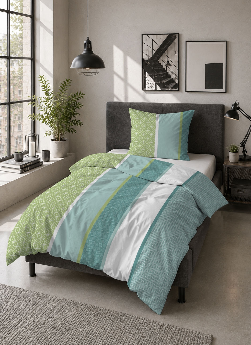 Castell - Markenbettwäsche Bettwäsche »0560968 Microfaser Bettwäsche 100% Polyester ab Größe 135x200 cm« 2 seidig glatt, Reißverschluss, gestreift