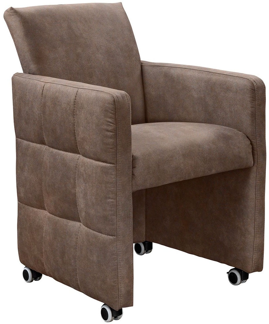 exxpo - sofa fashion Esszimmersessel "Barista, Loungesessel auf Rollen mit hoher Bodenfreiheit" Barista Clubsessel auf Rollen mit schmalen Armlehnen, modernes Design