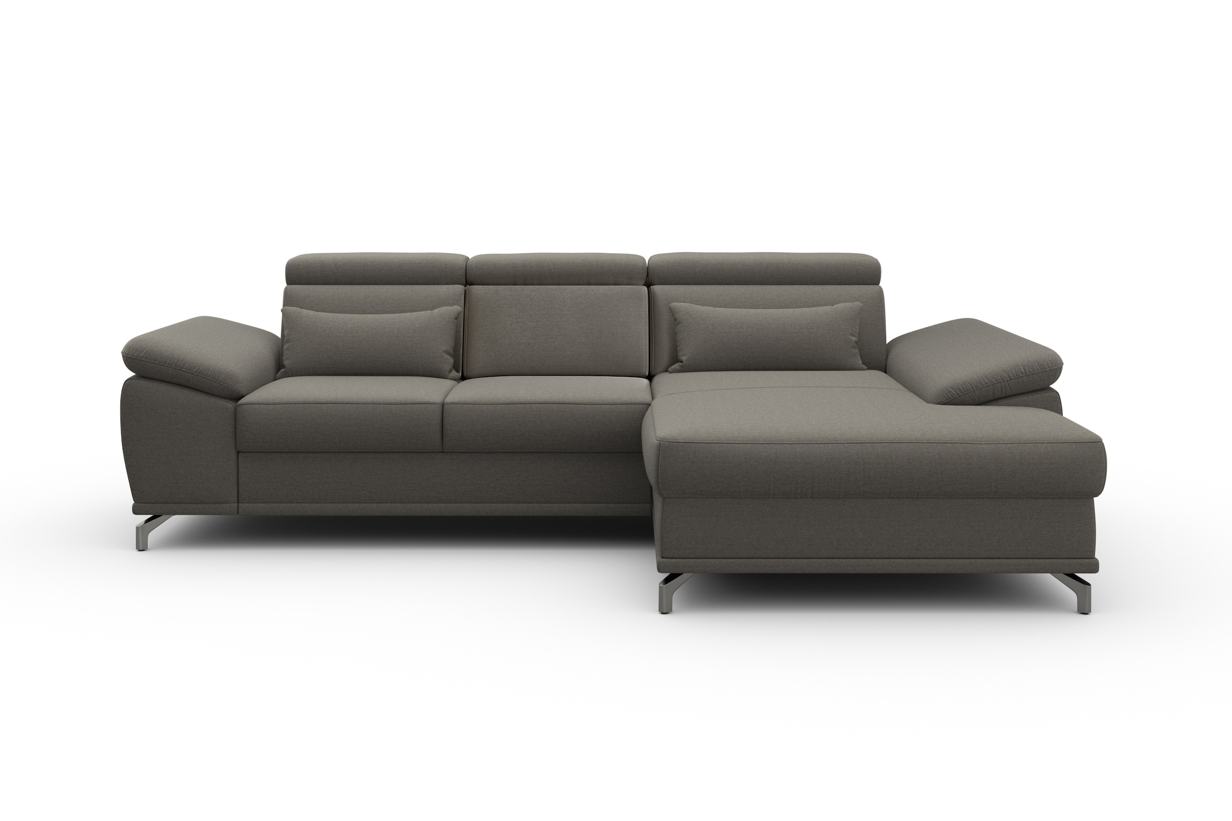 sit&more Ecksofa »Cabrio L-Form, mit Sitztiefenverstellung, Arm- und Kopfteilverstellung«, 2 Nierenkissen, Federkern, optional Bettfunktion und Stauraum