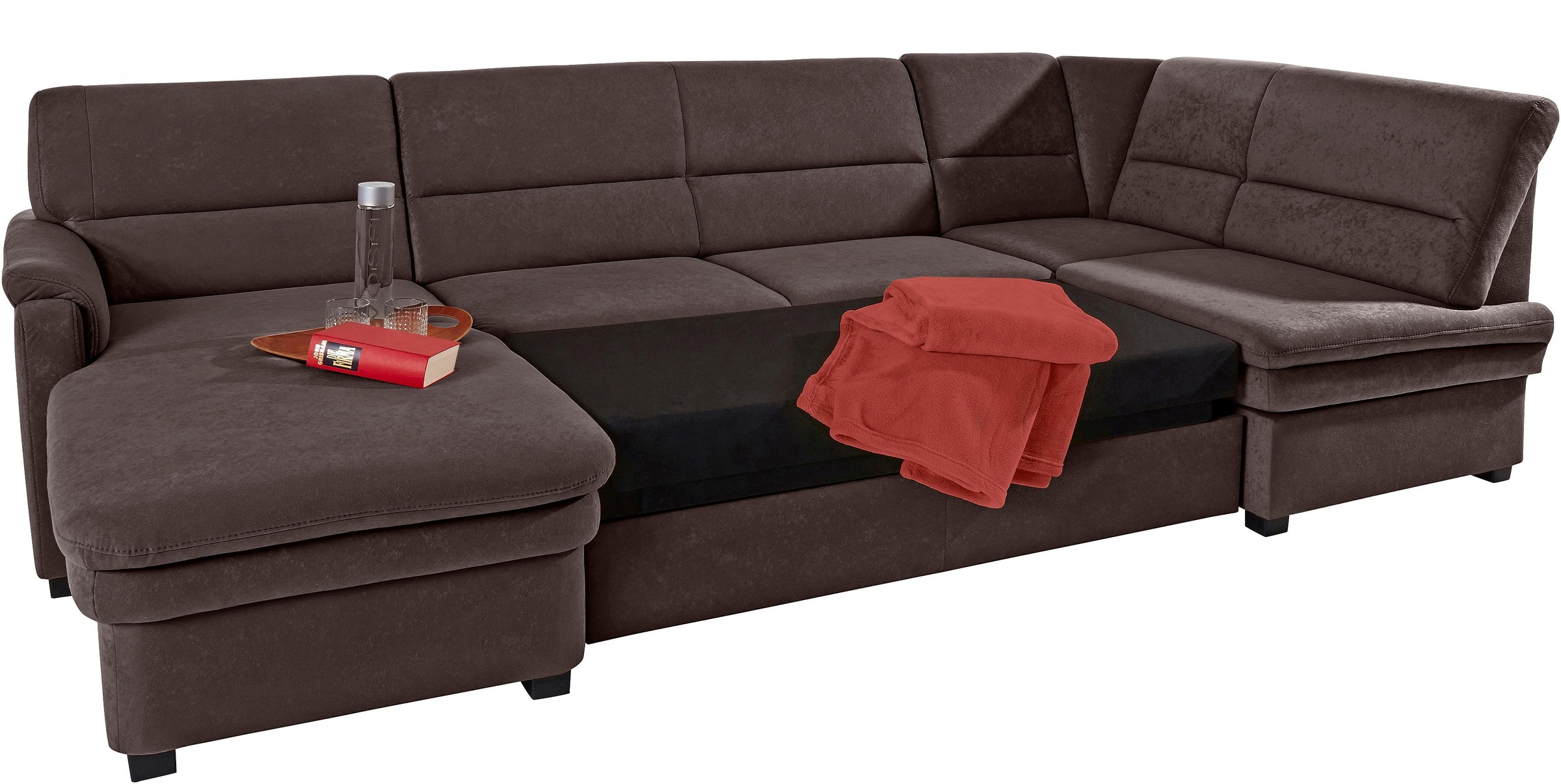 sit&more Wohnlandschaft »Pisa U-Form«, mit Federkern, wahlweise mit Bettfunktion