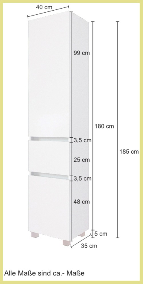 welltime Badezimmer-Set »Kaunas«, (Set, 5 St.), bestehend aus Waschtisch-Set mit Seitenschrank, Breite 160 cm