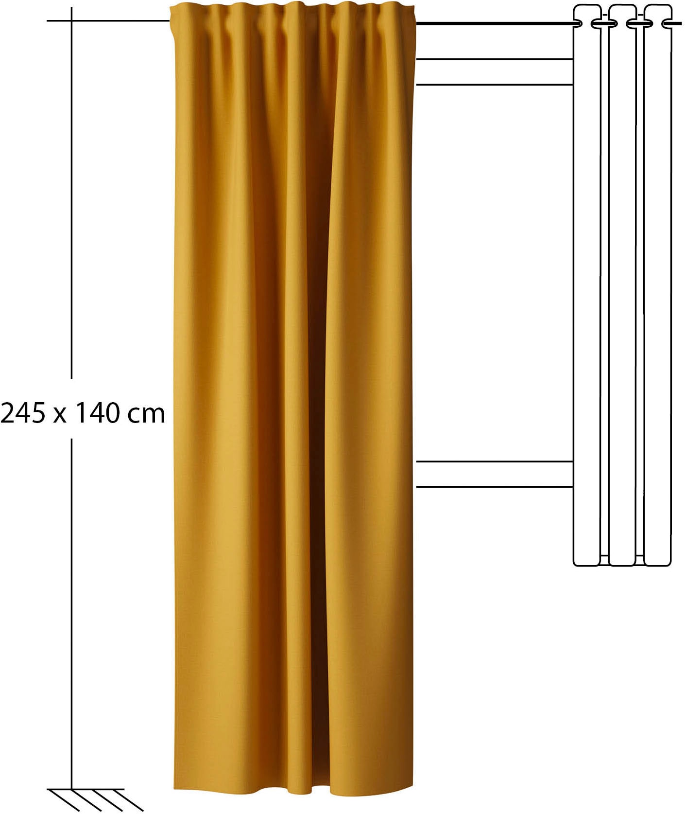 HOMING Vorhang »Kalin« verdeckte Schlaufen 1 Stk. tlg. 140 x 245 cm (Breite x Höhe), Fertigschal, mit schöner Struktur