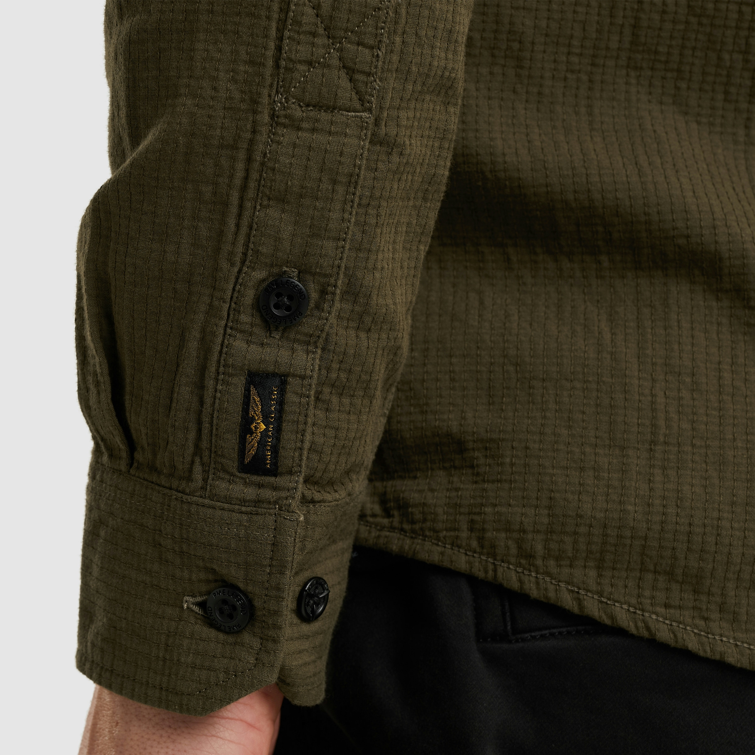 PME LEGEND Langarmhemd, mit Logo Stickerei