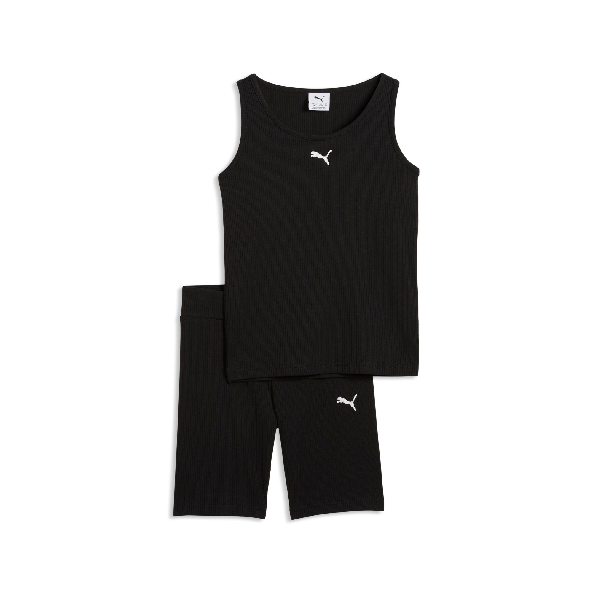 PUMA Trainingsanzug "ESS ELEVATED RIB TANK AND SHORT LEGGINGS SET G" 2 tlg. für Teens, Slim Fit, ohne Kapuze