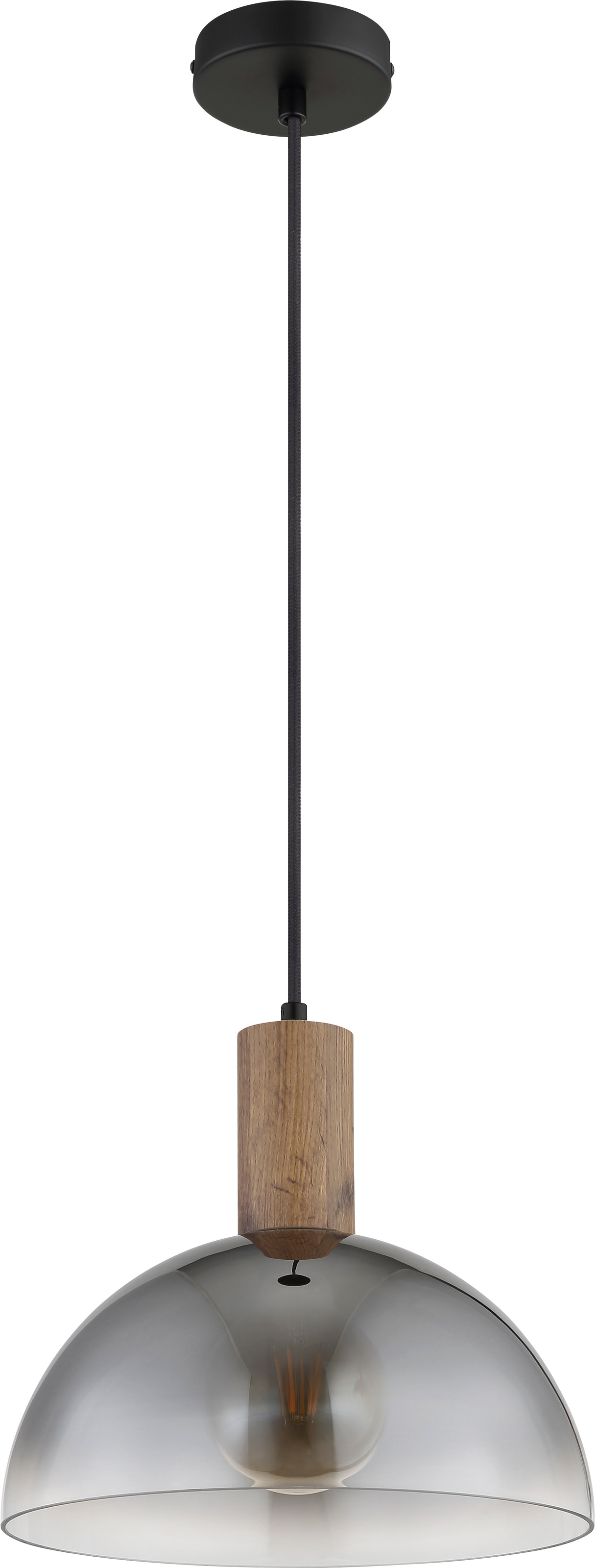 NOWA Hängeleuchte »ROMY« E27 1 Stk. Hängeleuchte Holz & Glas, höhenverstellbar, stilvoll modern