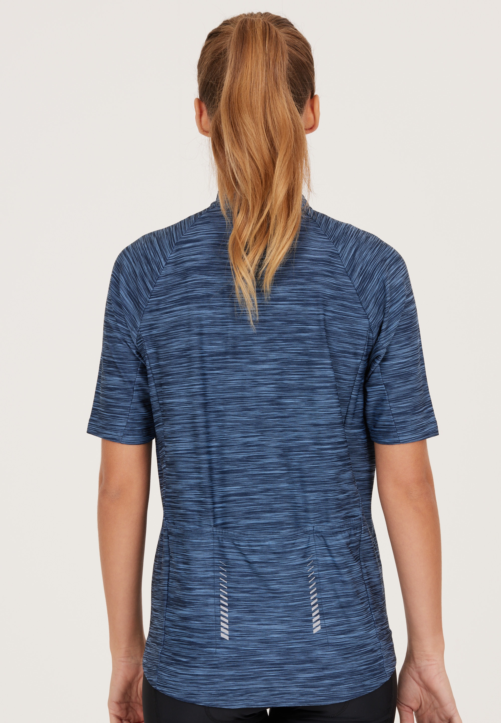 Radtrikot ENDURANCE "Dora", Damen, Gr. 40, blau, 100% Polyester, meliert, normal, hoch geschlossener Ausschnitt, Trikots, schnelltrocknend dank Quick Dry-Technologie 3