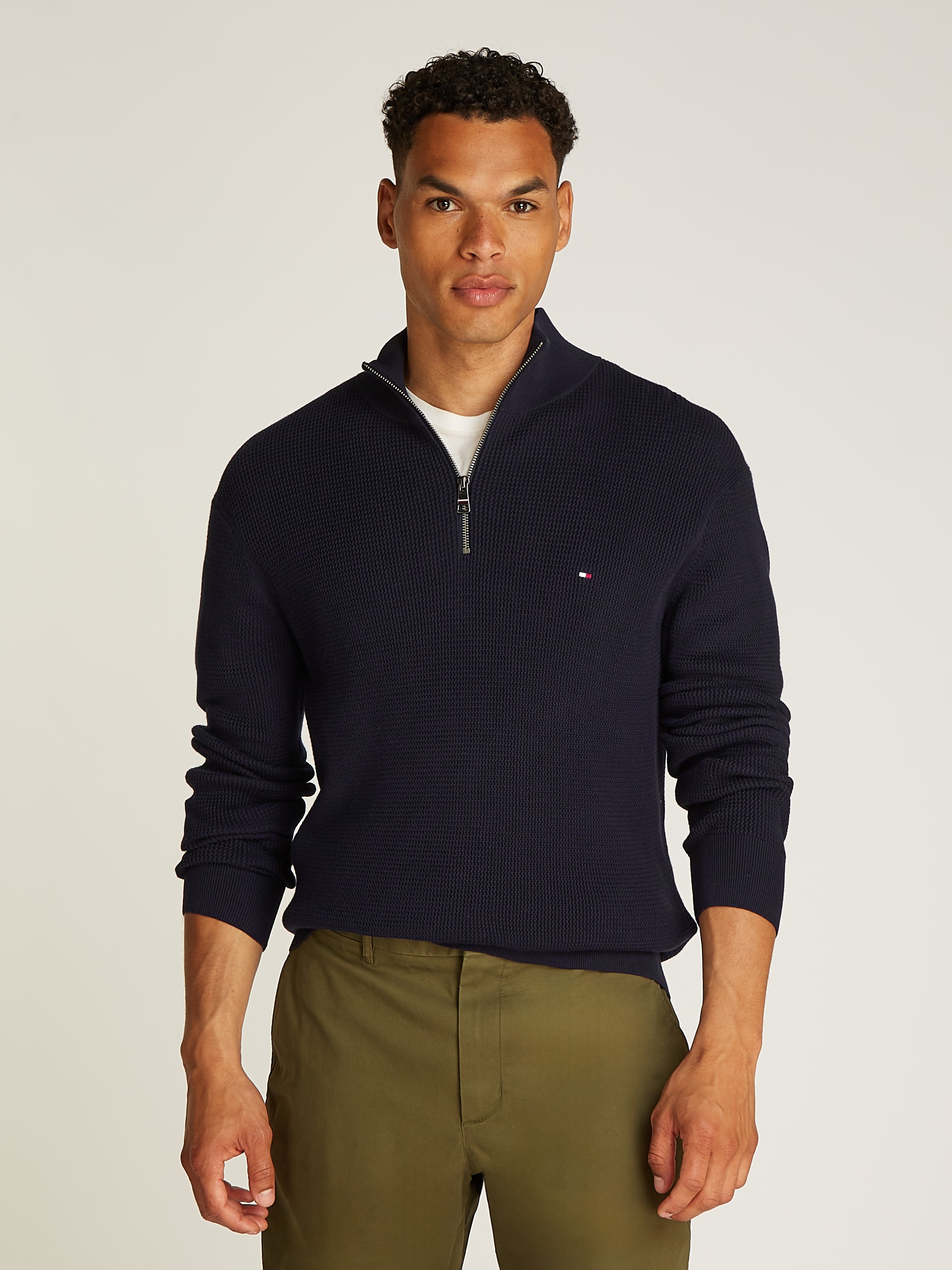 Tommy Hilfiger Troyer »RACKING STRUCTURE ZIP MOCK«